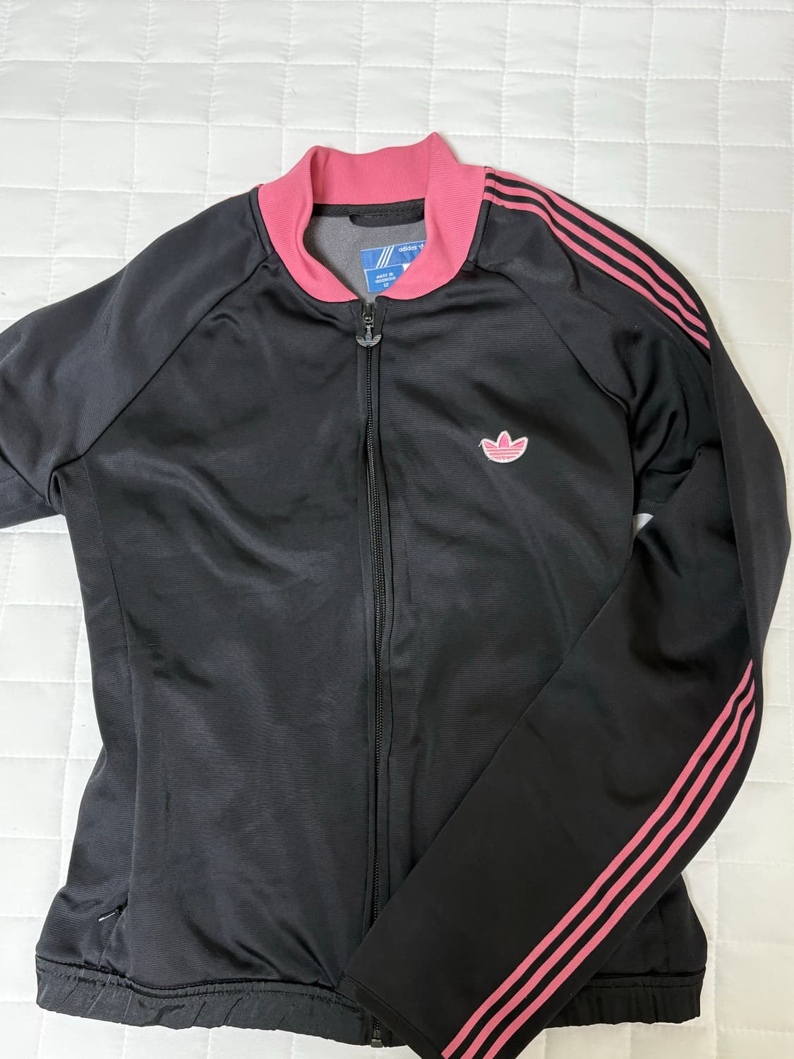 걸스 아디다스 검정 핑크 져지 상품이미지1