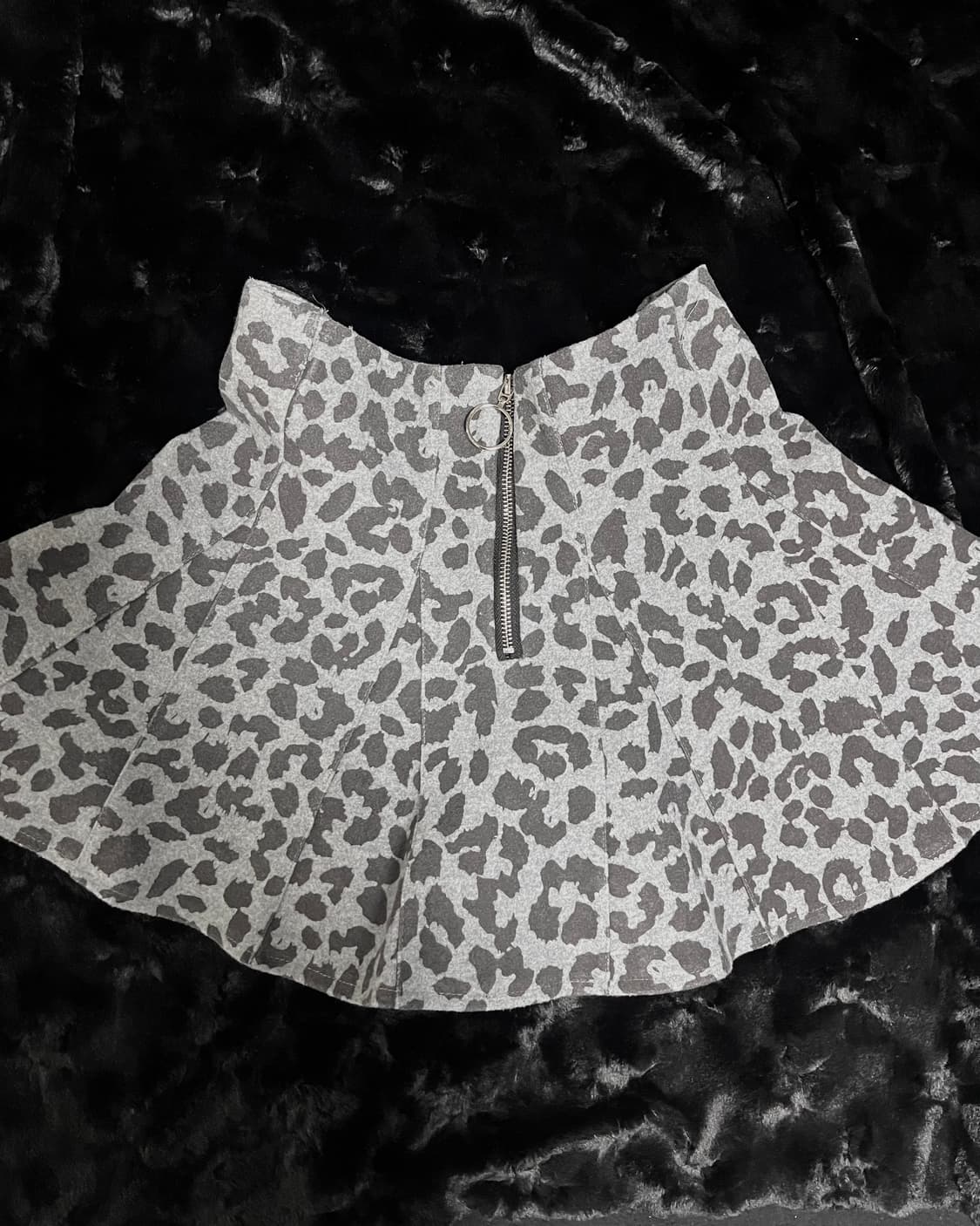 갸루 회색 호피 스커트 상품이미지4