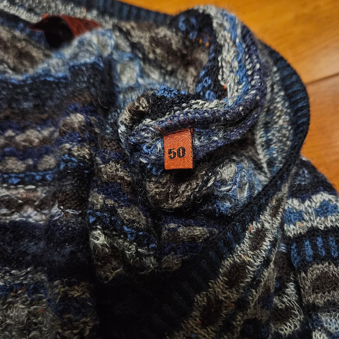 미쏘니 패턴 니트 가디건 블루 상품이미지6