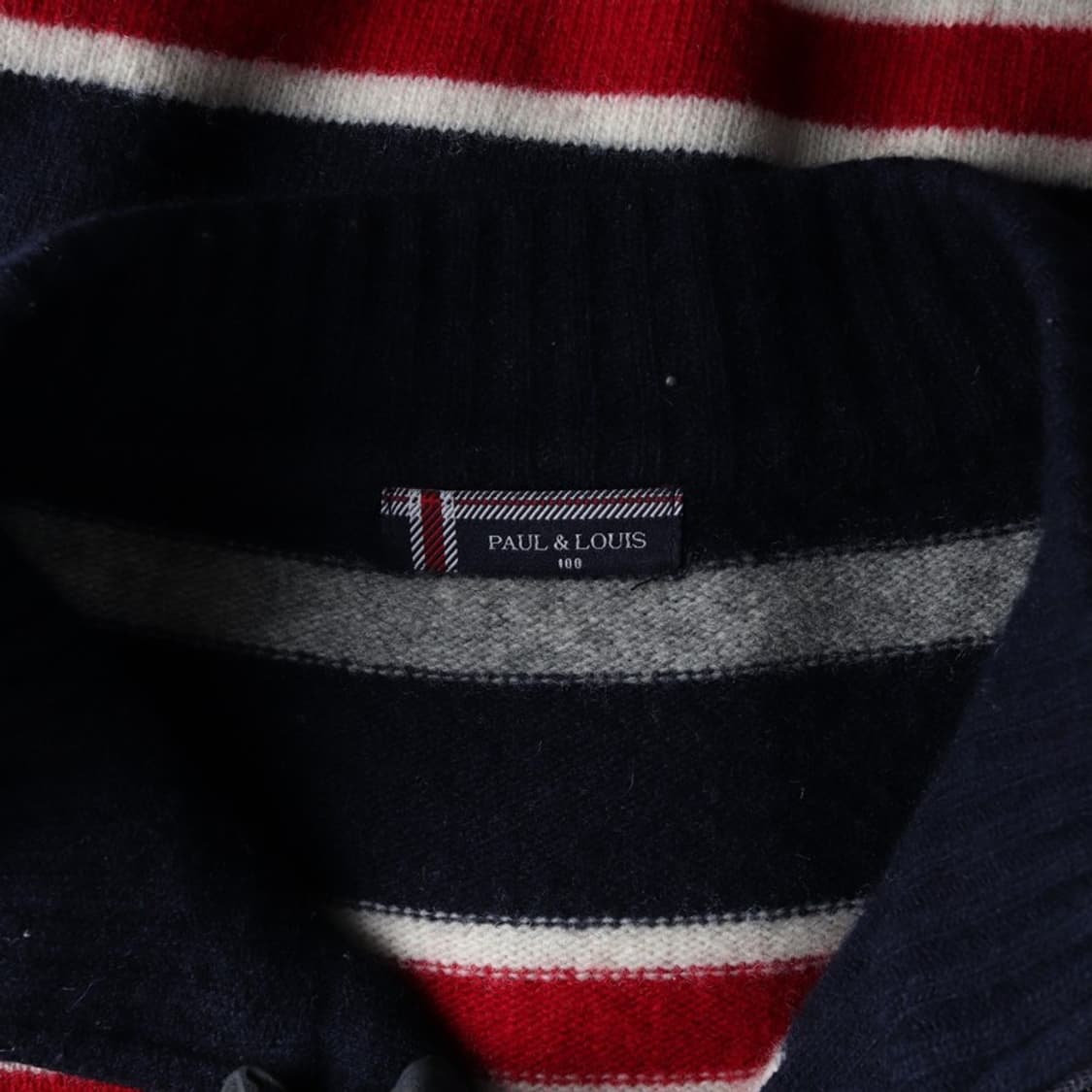 PAUL&LOUIS 스트라이프 집업 니트 L 상품이미지5
