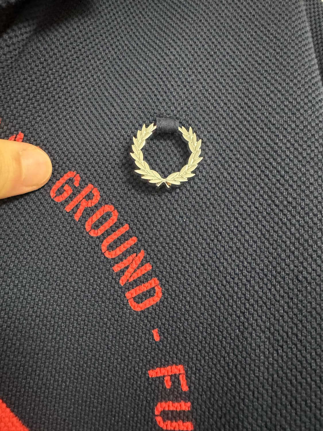 라프시몬스 프레드페리 오버사이즈 네이비 반팔 폴로티셔츠 상품이미지5