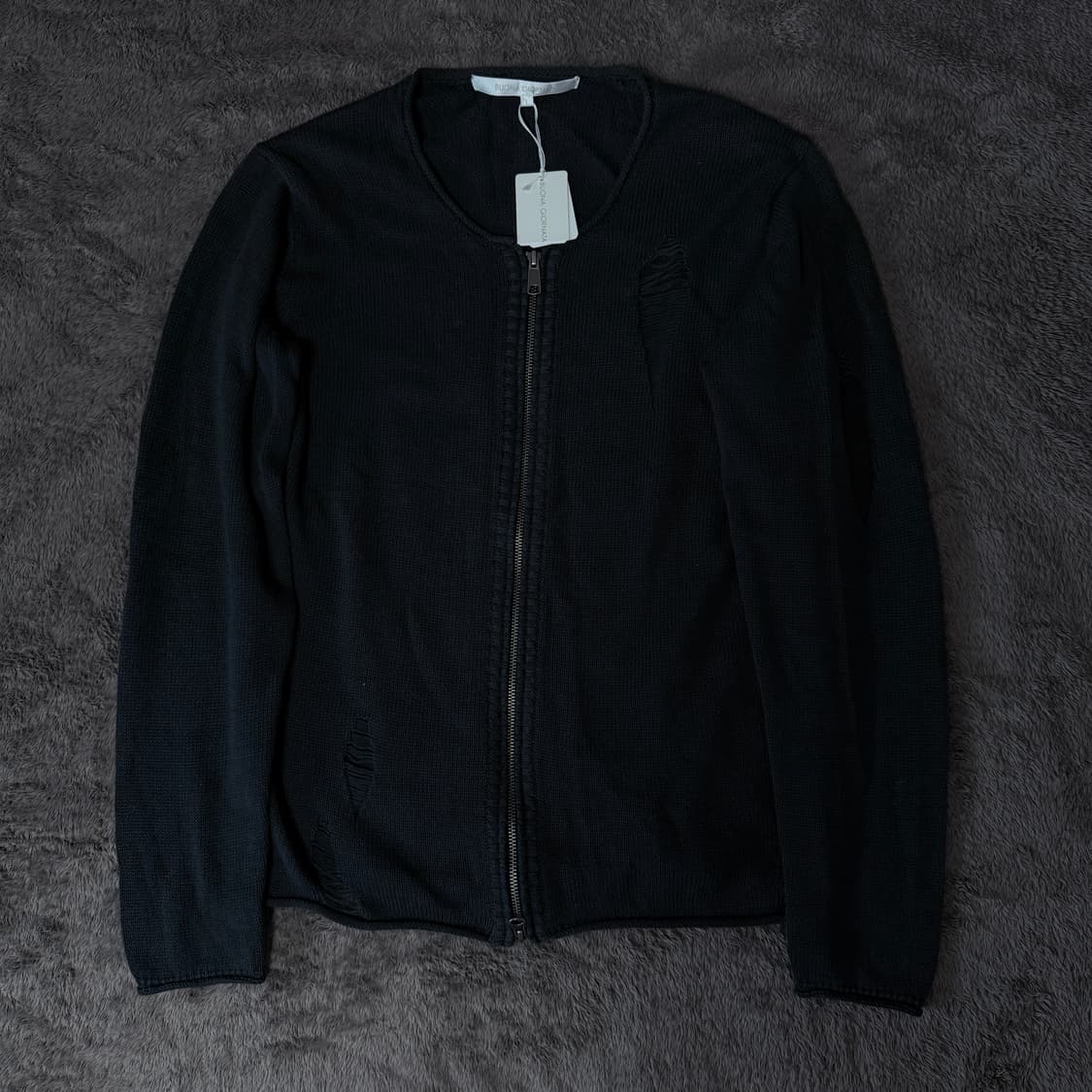 (새상품) Buona Giornata 데미지 니트 투웨이 집업 상품이미지3