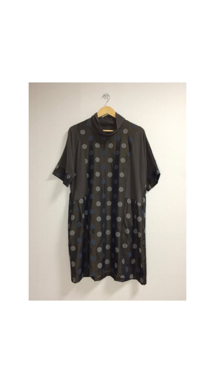 빈티지 하이넥 도트 땡땡이 반팔 원피스 상품이미지1