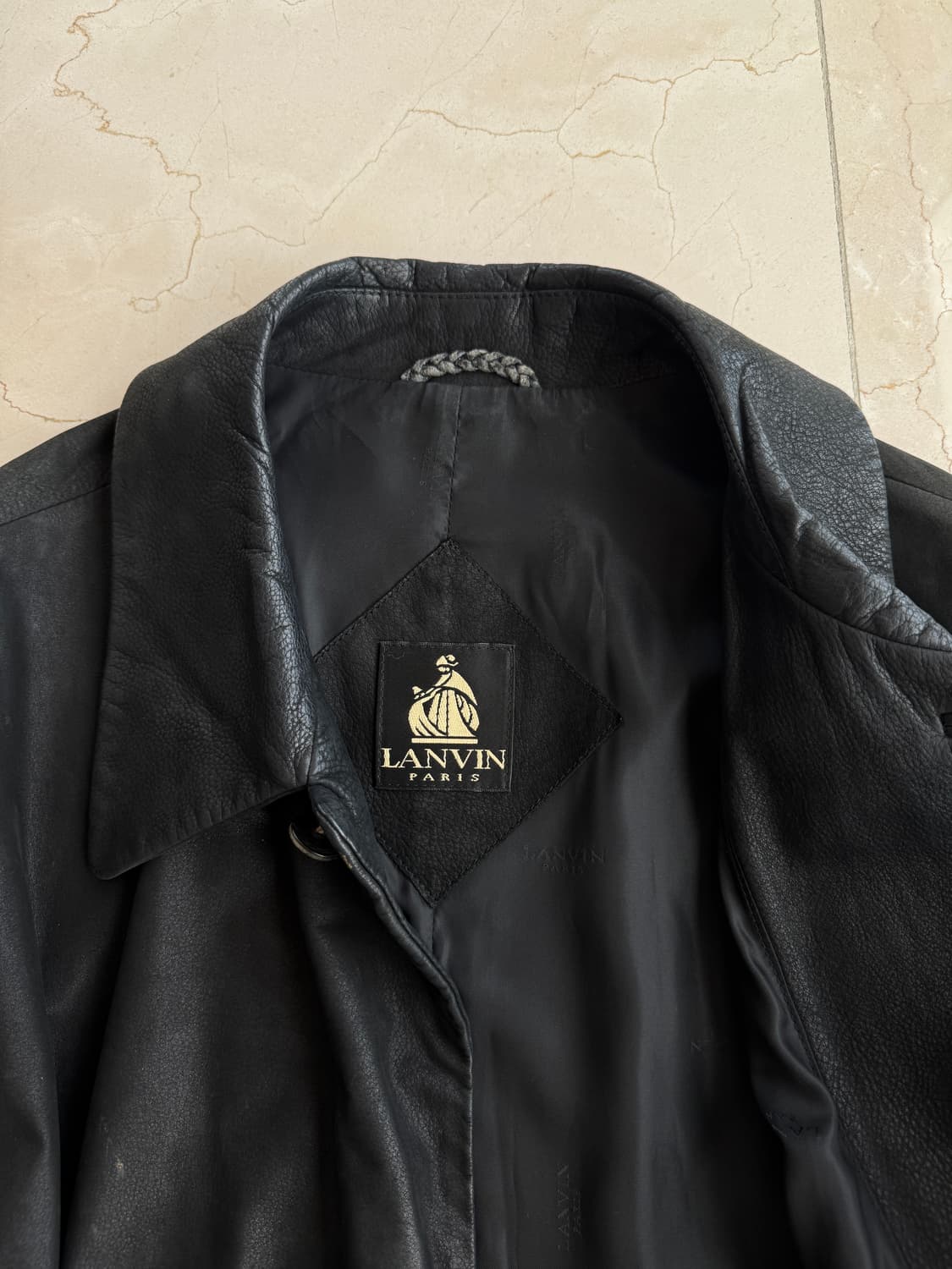 빈티지 랑방 Lavin Paris 양가죽 레더 코트 블랙 사이즈 100 상품이미지3