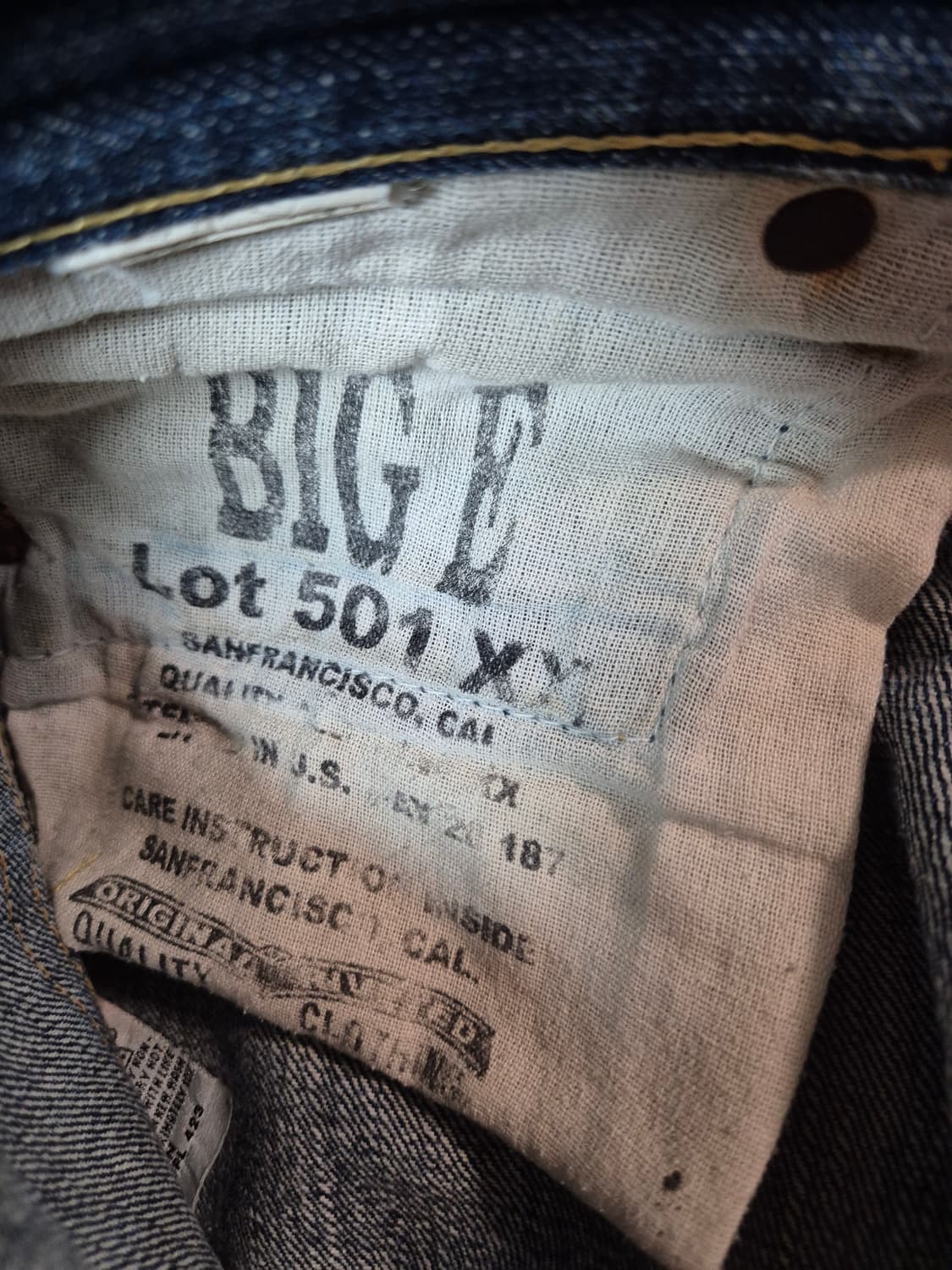 90s levis 501 빅E 데님팬츠 스트레이트핏 상품이미지7