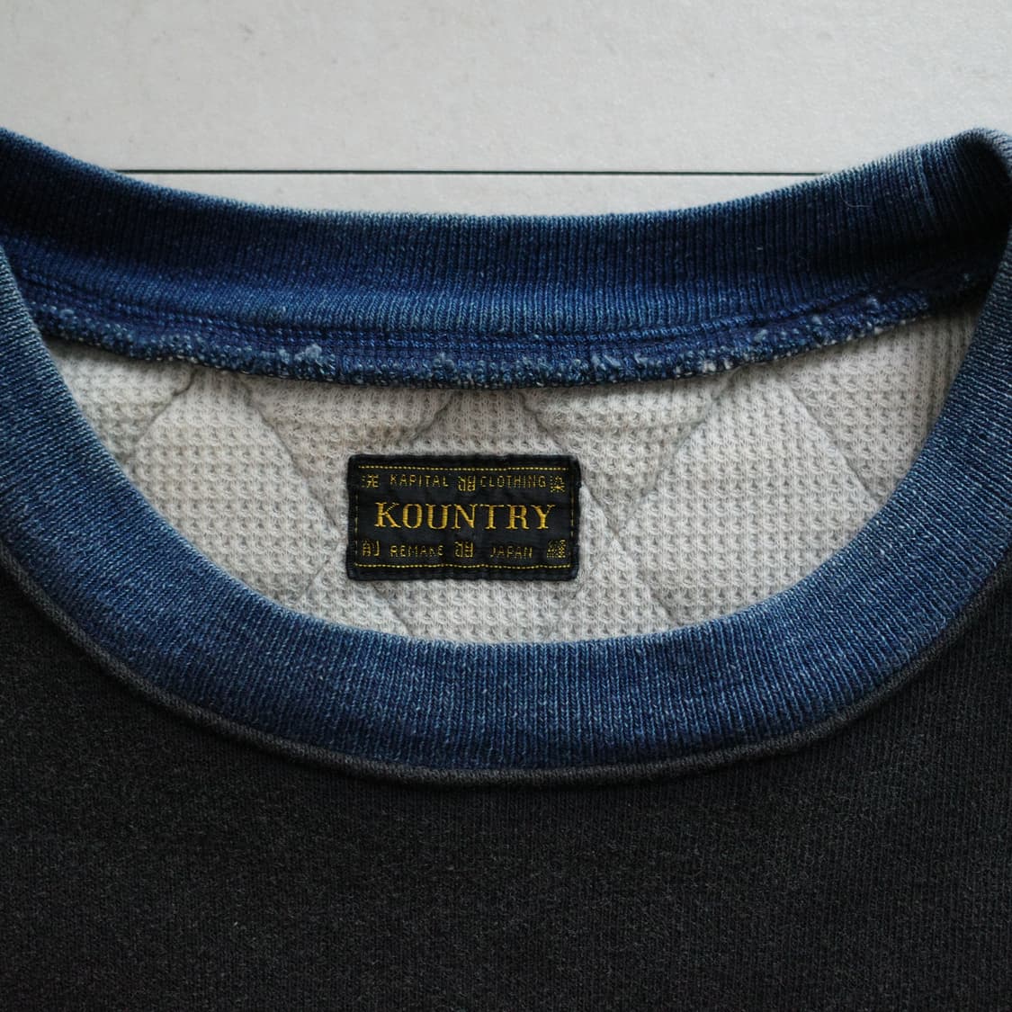 [정품] 캐피탈 컨트리 플리스 데님 퀼팅 투톤 스웨트셔츠 인디고 S 상품이미지2