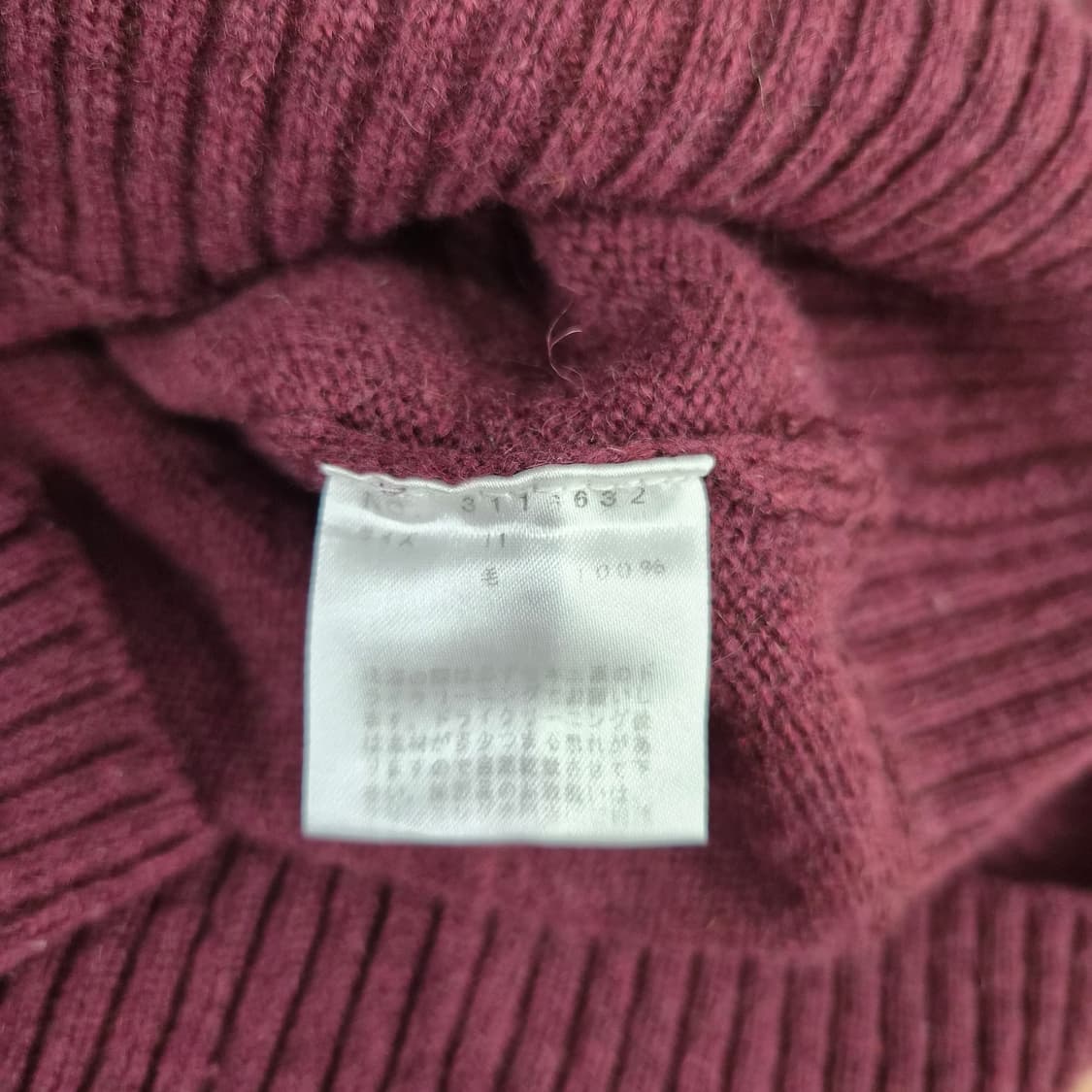 울100 버건디 터틀넥 니트 상품이미지9