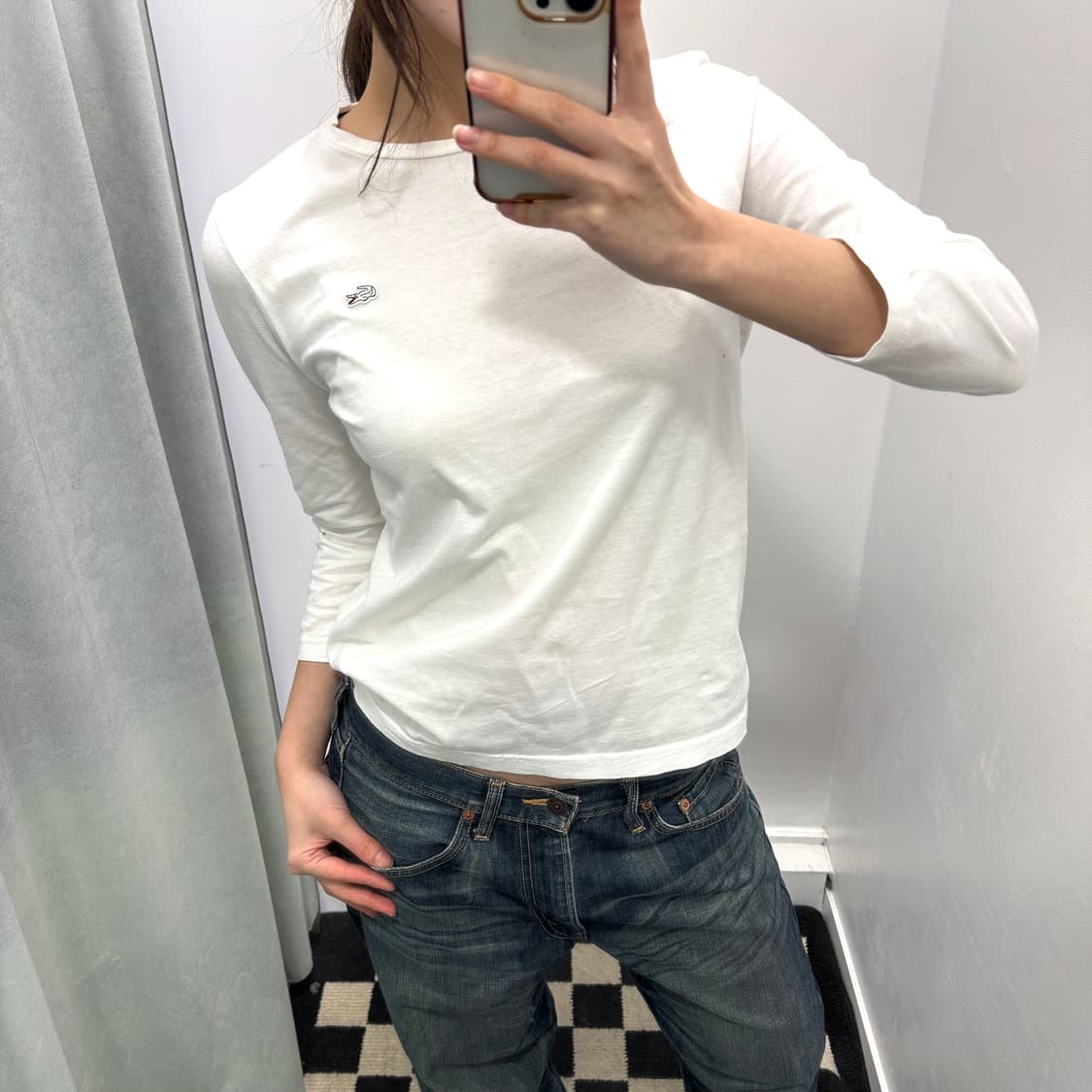 라코스테 화이트 7부 티셔츠 상품이미지2