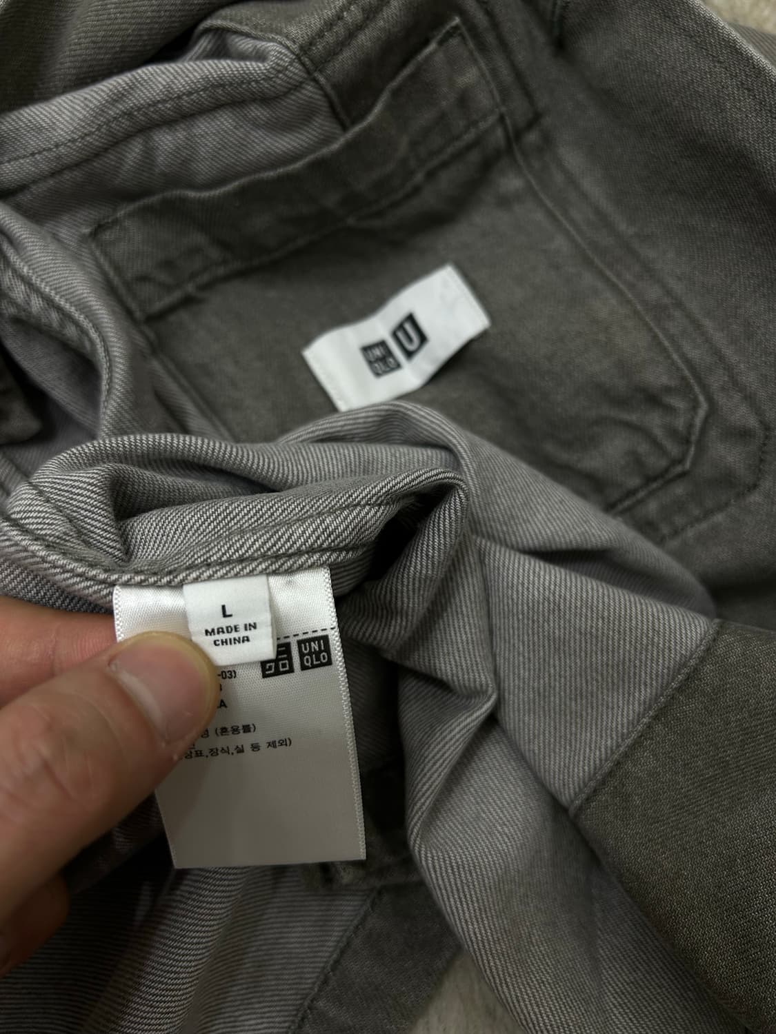 [L]유니클로U 데님 셔츠 자켓/그레이 상품이미지4