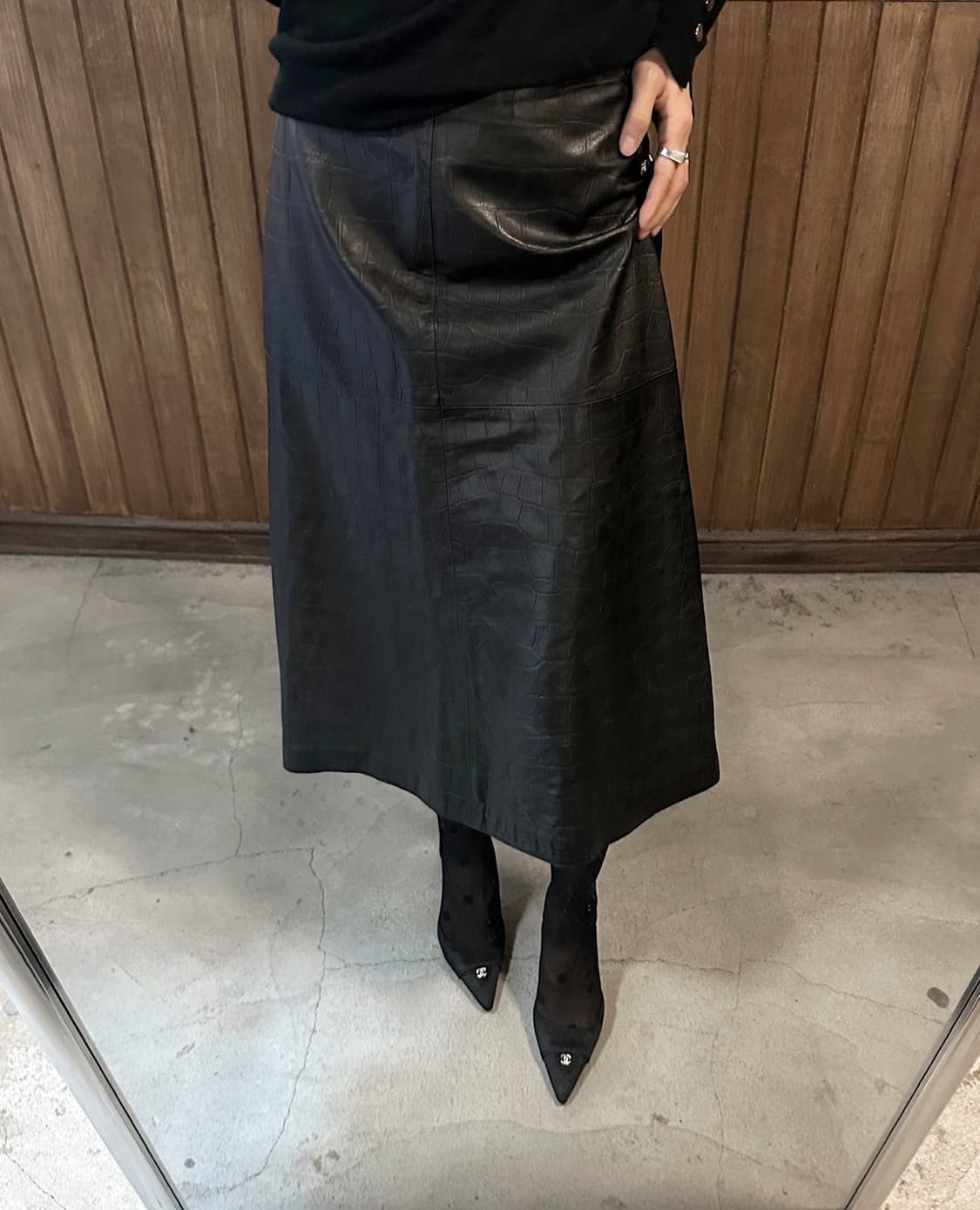 DES PRES leather skirt 상품이미지2