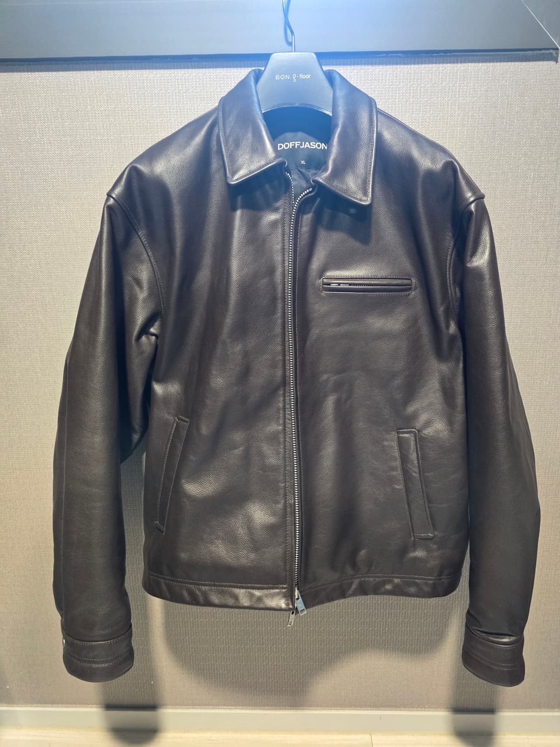 도프제이슨 워시드 티 코어 레더 싱글 자켓 브라운 XL 소가죽 상품이미지3