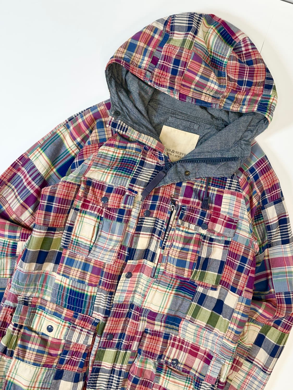 폴로 데님앤서플라이 마드라스 패치워크 후드 자켓 상품이미지1