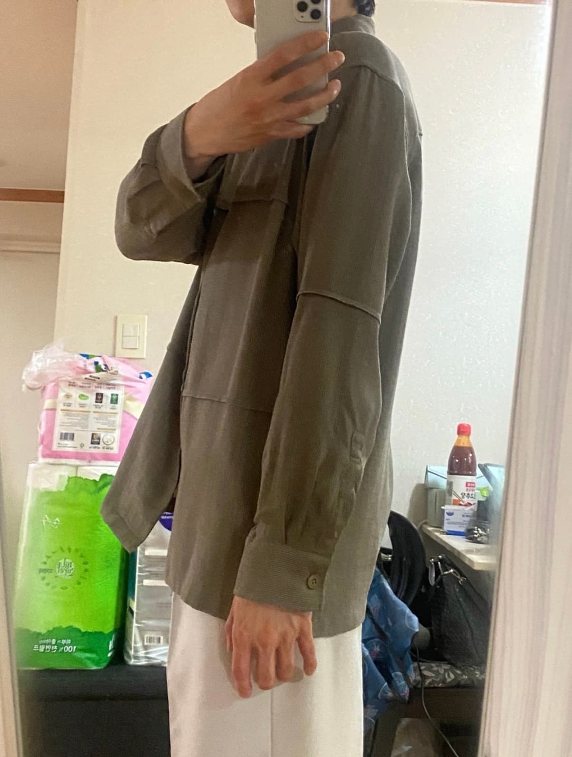 인사일런스 - 트로피컬 울 린넨 셔츠 자켓 (애쉬브라운/S) 상품이미지8