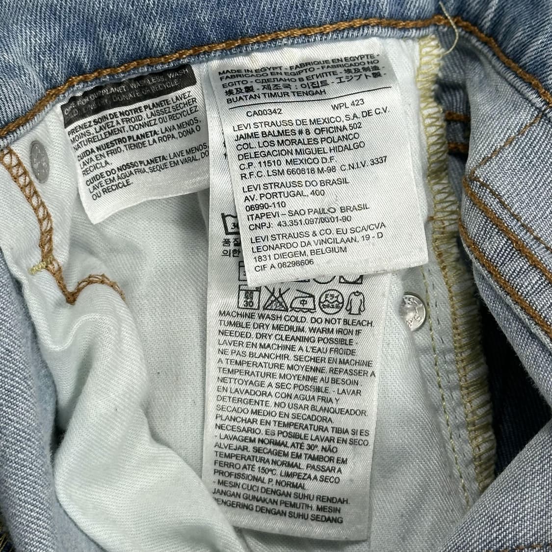 리바이스 504 오리지널 연청 데님 팬츠 (30인치) 상품이미지7