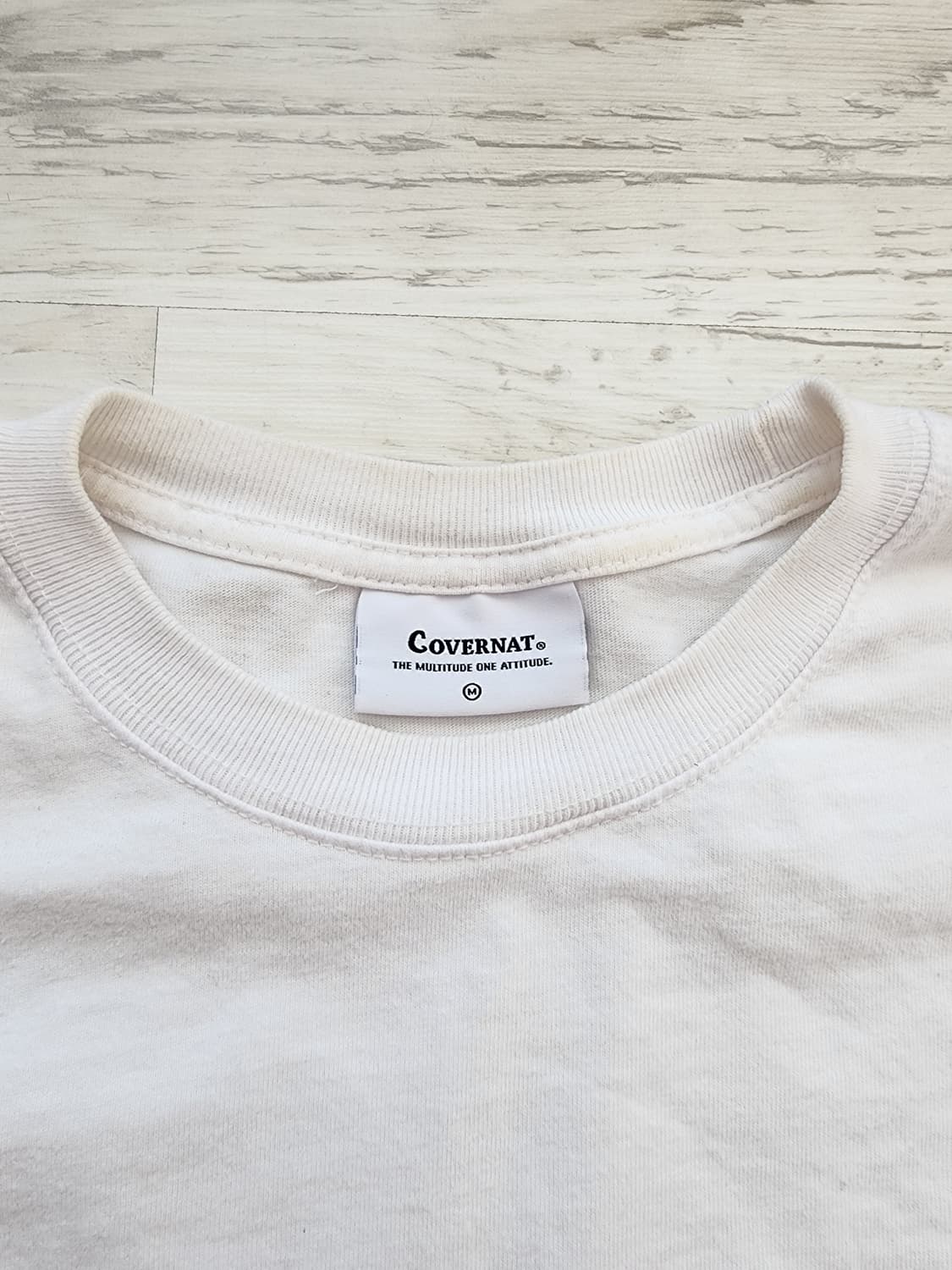 COVERNAT 커버낫 화이트 반팔 티셔츠 팜. M(100)사이즈 상품이미지4