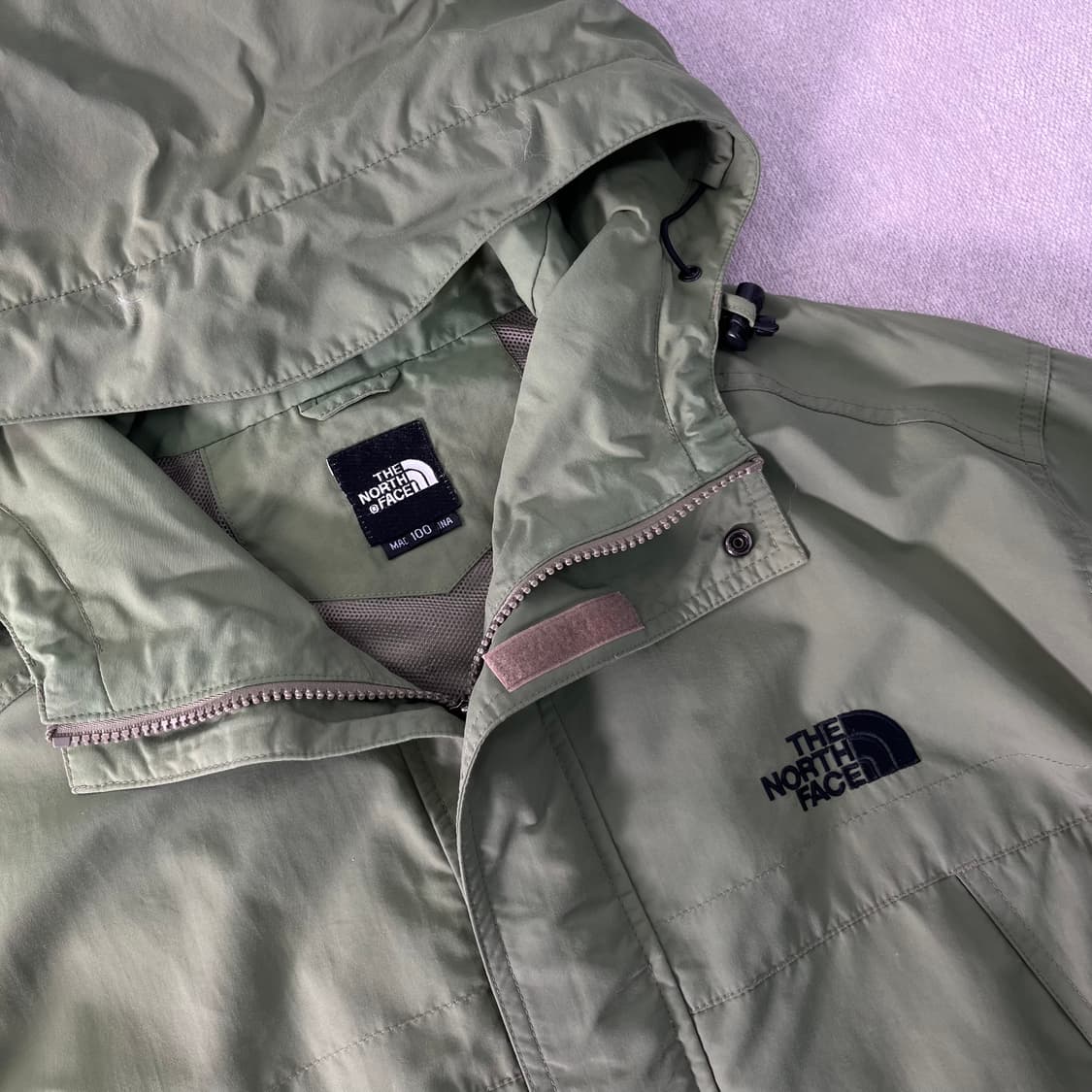 100 노스페이스 카키 사이드라인 바람막이 상품이미지2