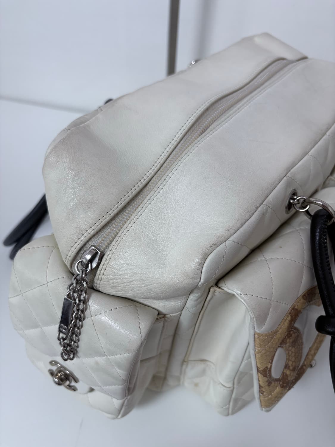 샤넬 깜봉 리포터 아이보리 숄더백 상품이미지6