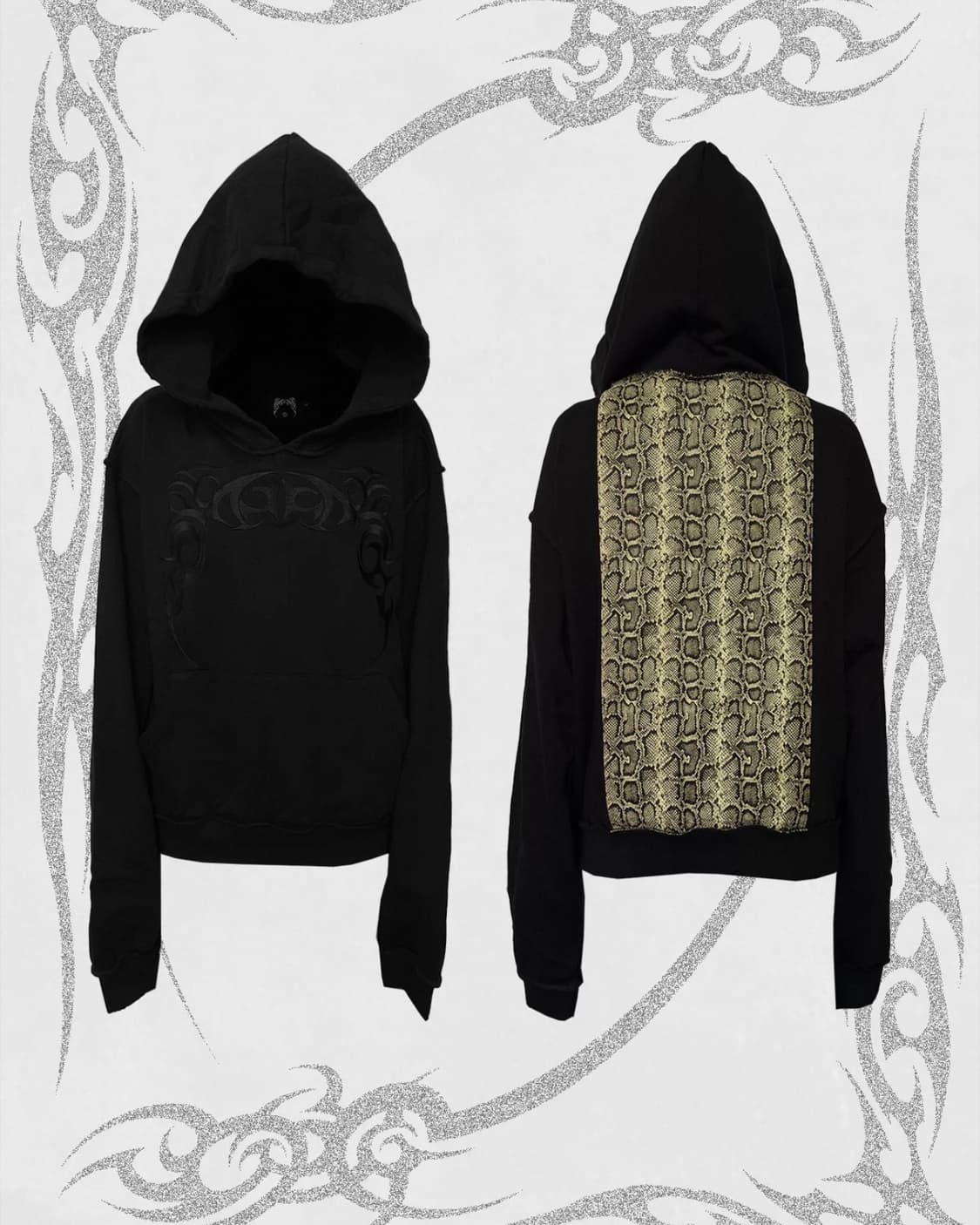 Snake Pattern Washed Hoodie (급매) 상품이미지1