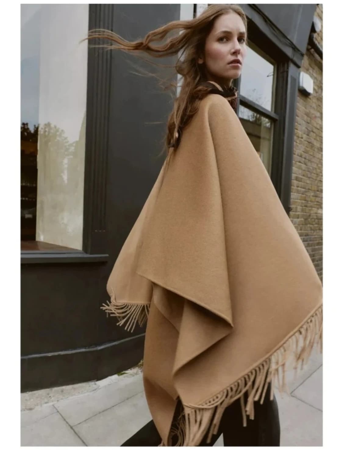 ZARA 울 프린지 롱 케이프 상품이미지2