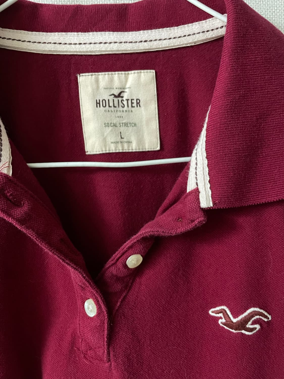 Hollister 00s 홀리스터딱붙반팔슬림카라티y2k오네갸루핀터깔폴로티 상품이미지7