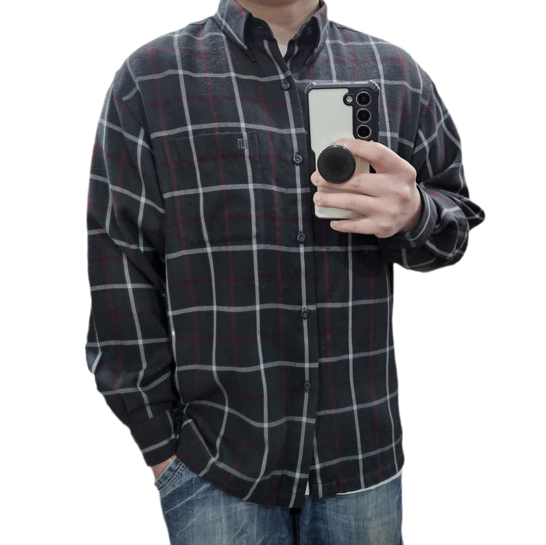 100 마에스트로 블랙 체크셔츠 (사진참고) 상품이미지1