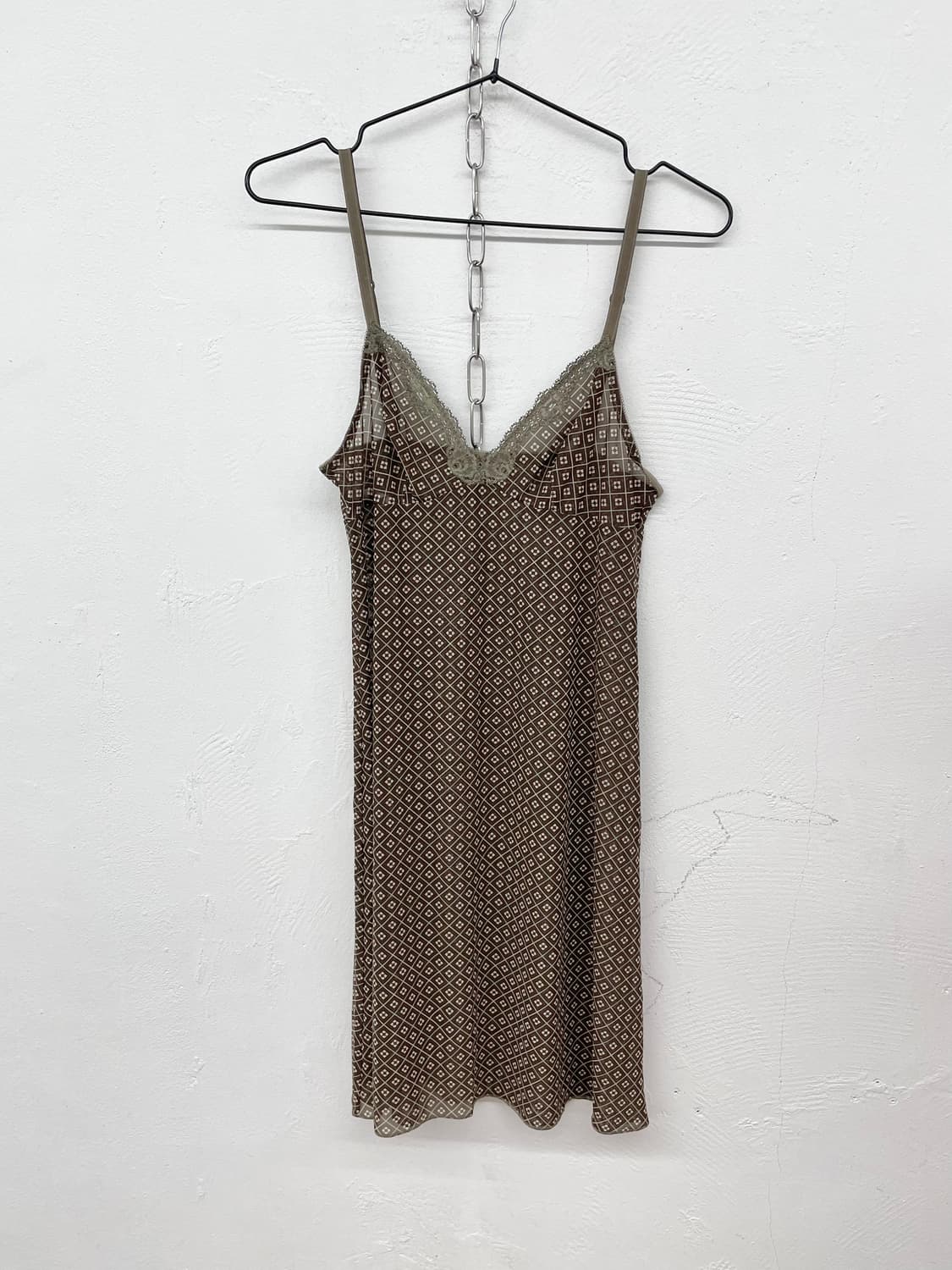 브라운 패턴 레이스 슬립 상품이미지4