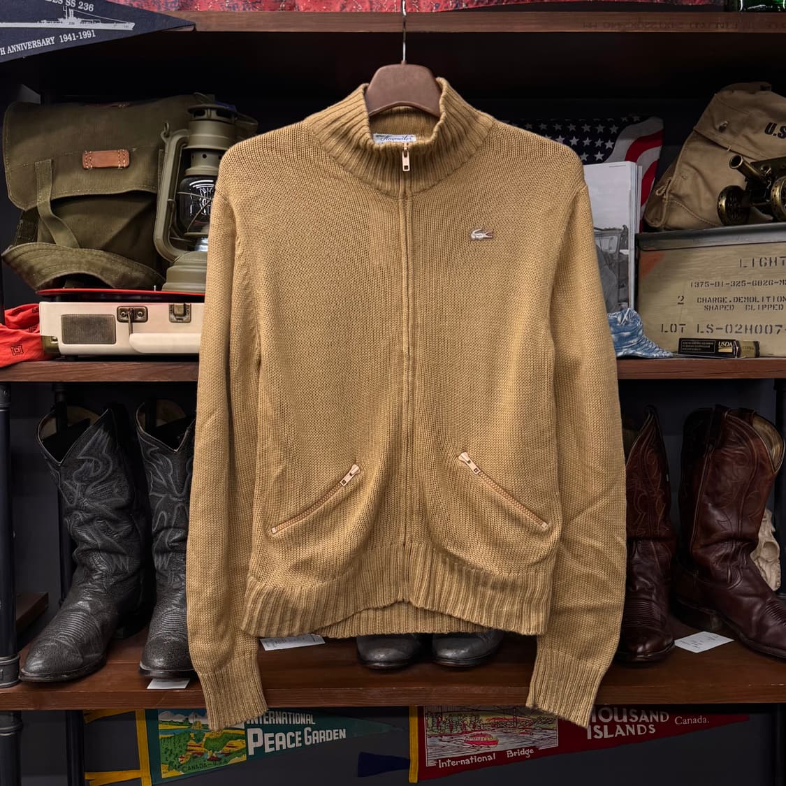 60s 70s 라코스테 울 집업 니트 / 아이조드 타일러 더 크리에이터 상품이미지1