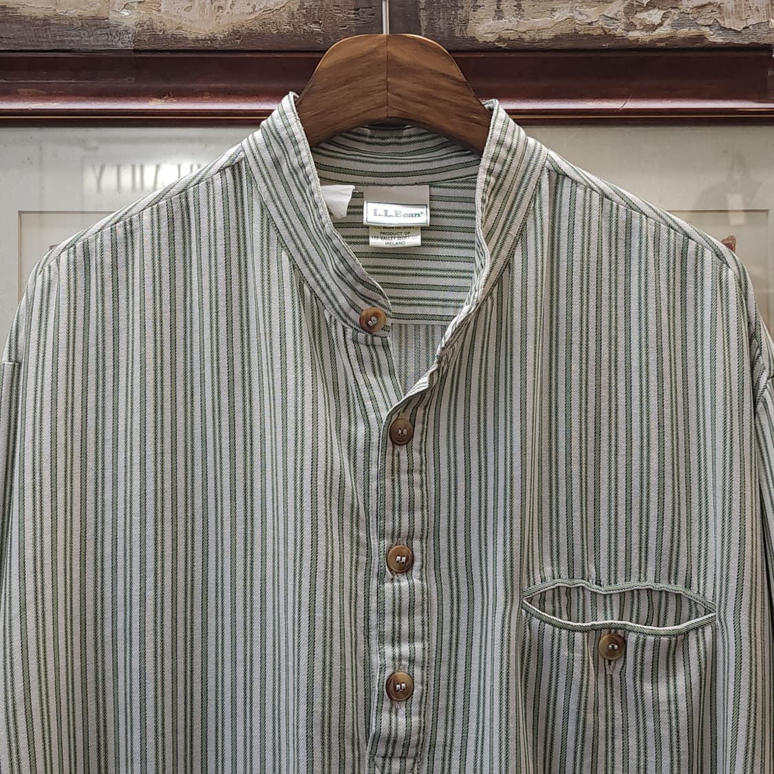 90s 엘엘빈x리 밸리 아일랜드 그랜드파더 셔츠 나이트셔츠 프렌치 xl 상품이미지7