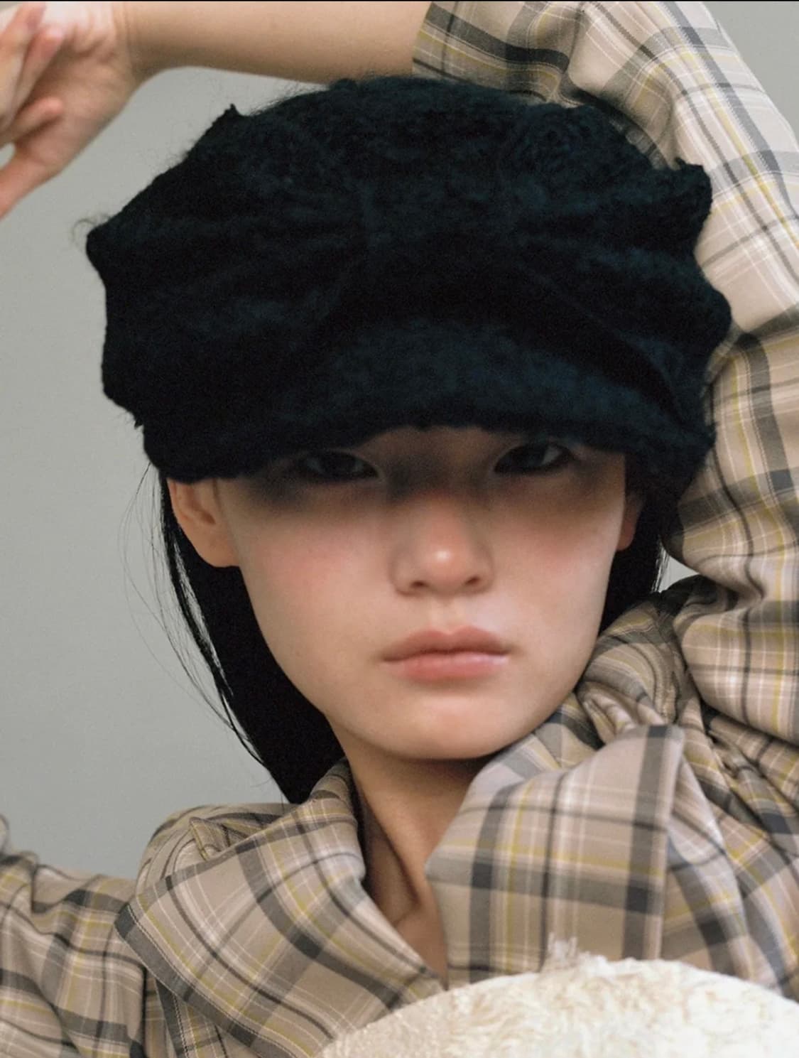 벨보이 캡_리본_울 블랙 상품이미지2