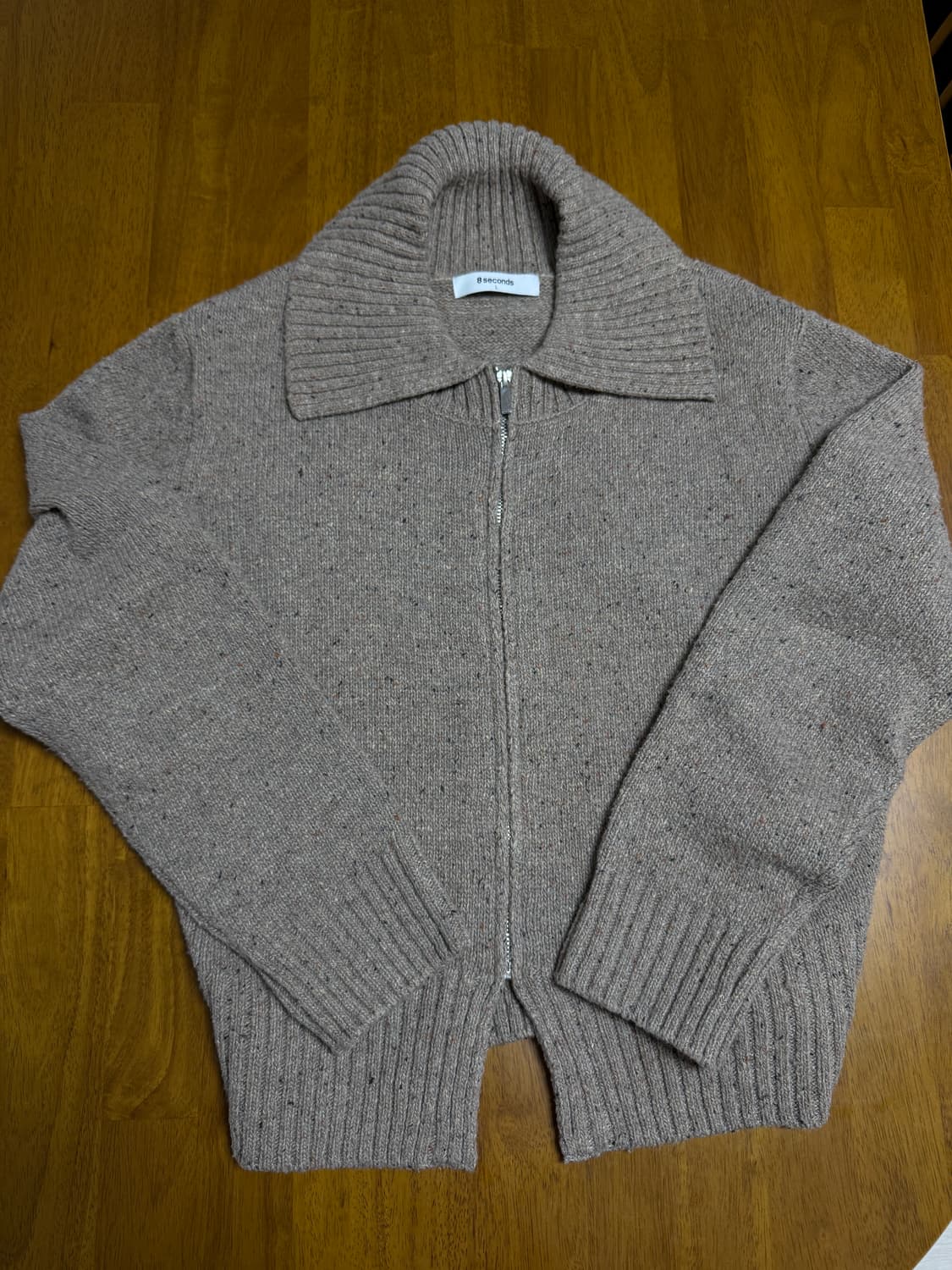 8세컨즈 변형 칼라넥 집업 긴소매 카디건 - 브라운 (95/L) 상품이미지4