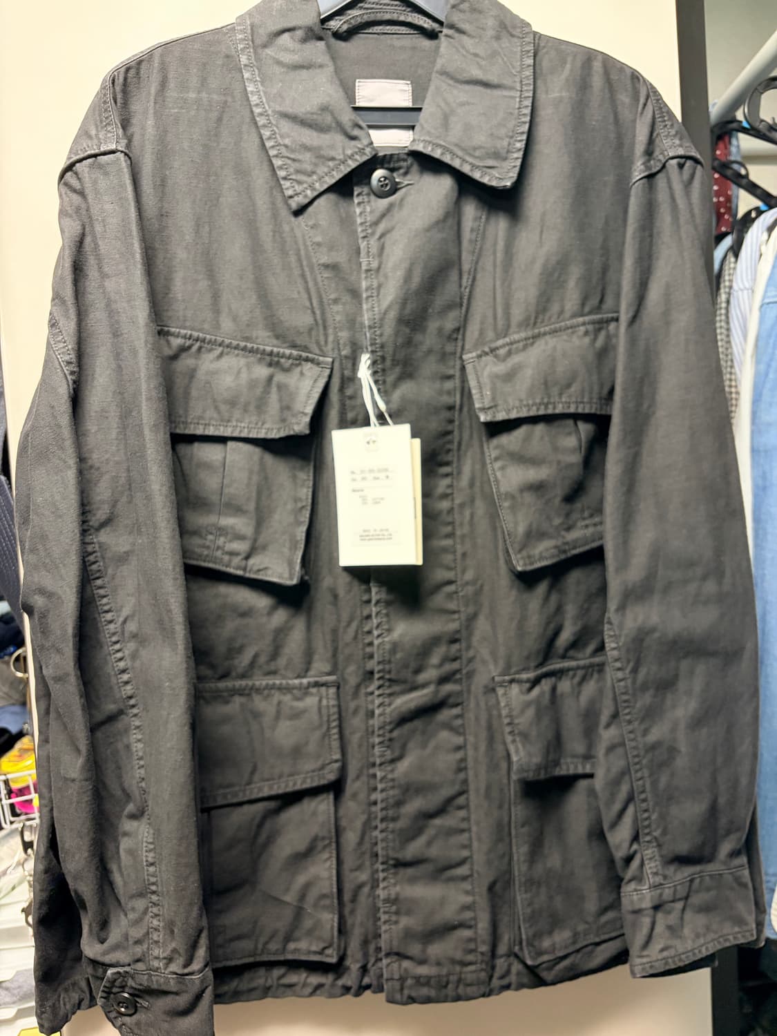 사쥬드크레 코튼리넨 백사틴 퍼티그 자켓 블랙 S 상품이미지1