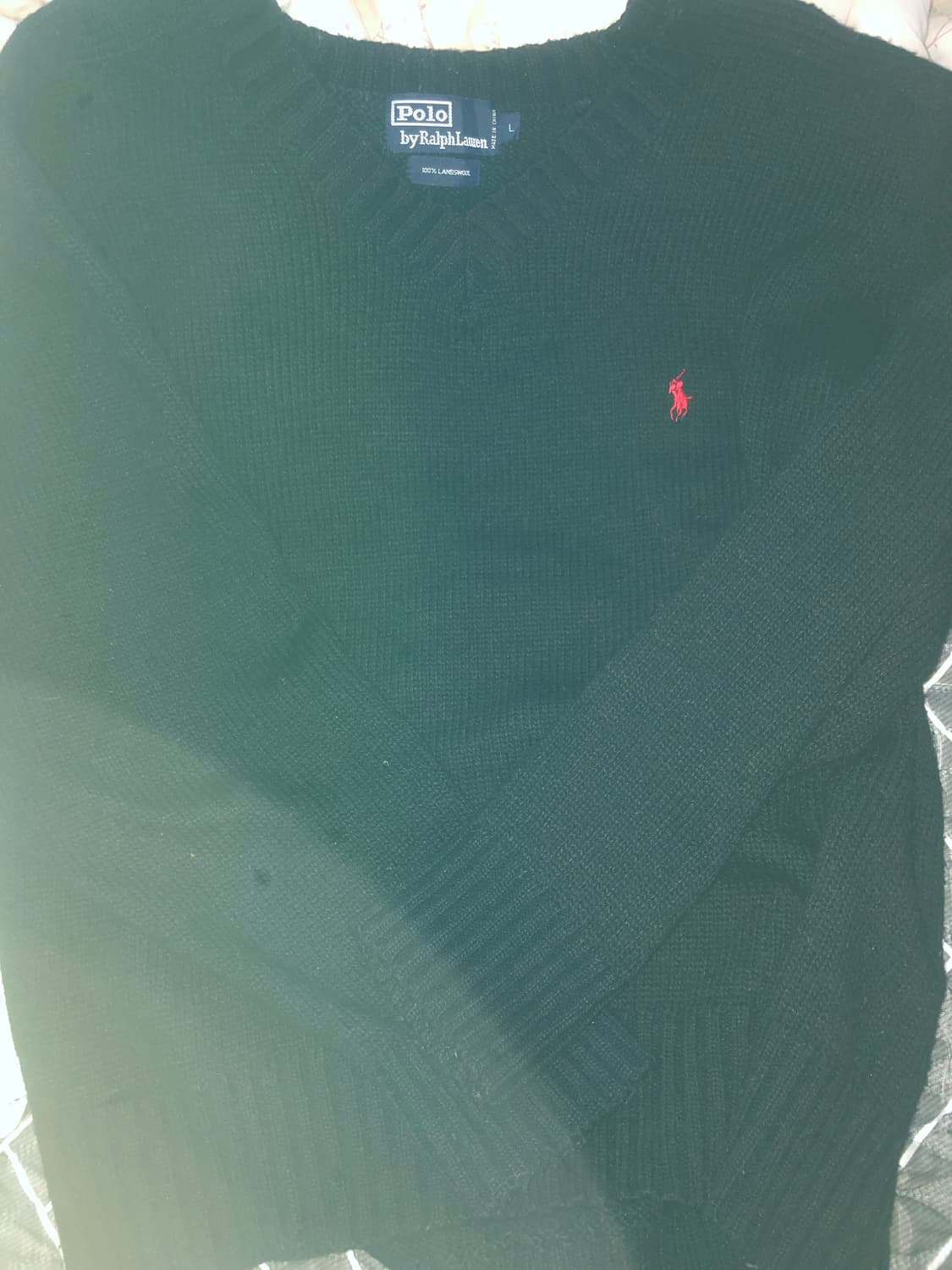 폴로 랄프로렌 블랙 브이넥 니트 L 상품이미지4