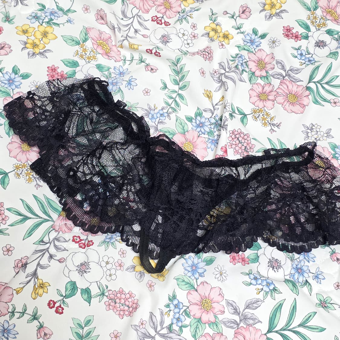 3000원 빈티지 블랙 레이스 티팬티(새상품) 상품이미지2