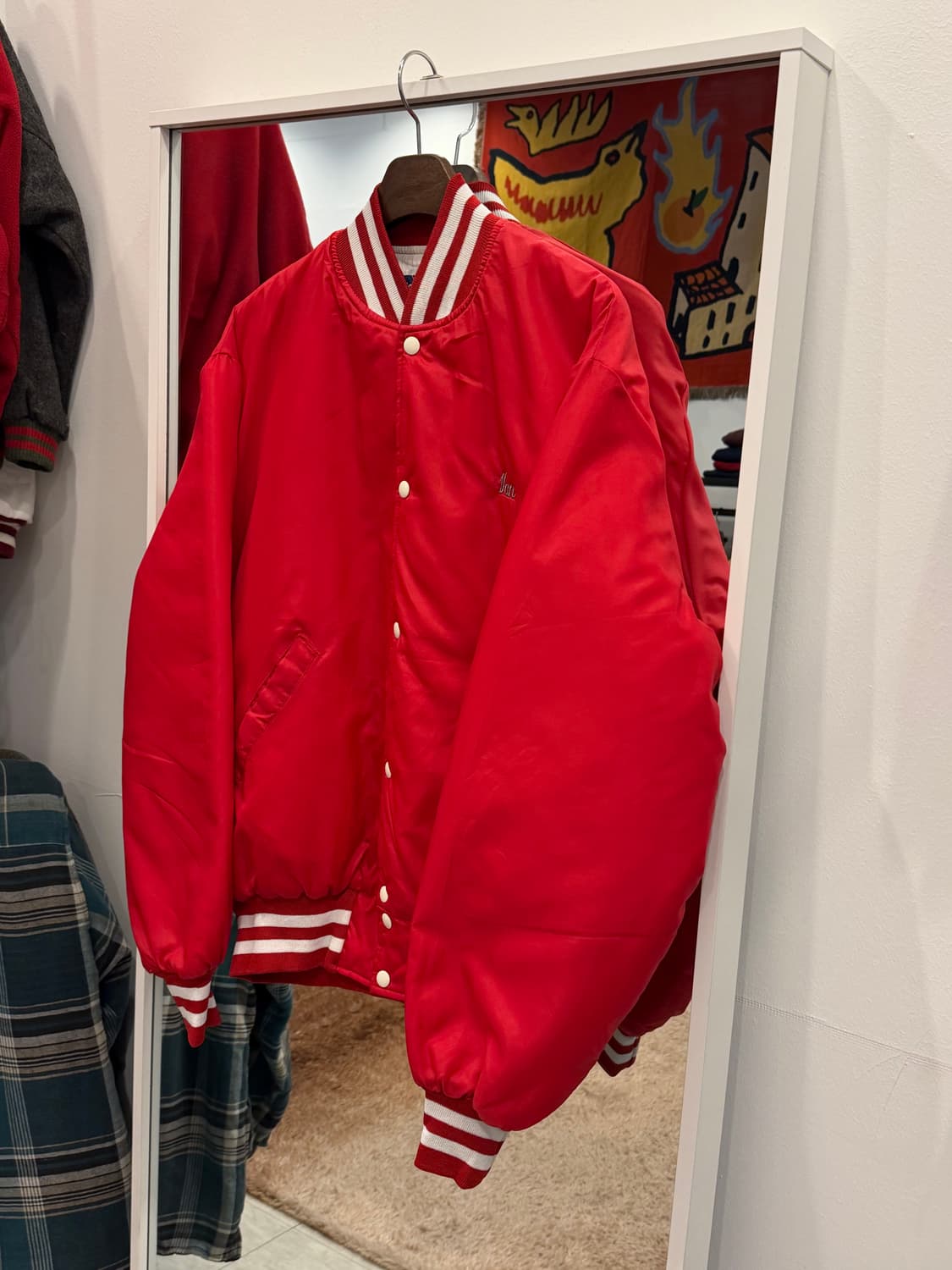 90s Holloway 할로웨이 스타디움 새틴 자켓 (made USA) 상품이미지1