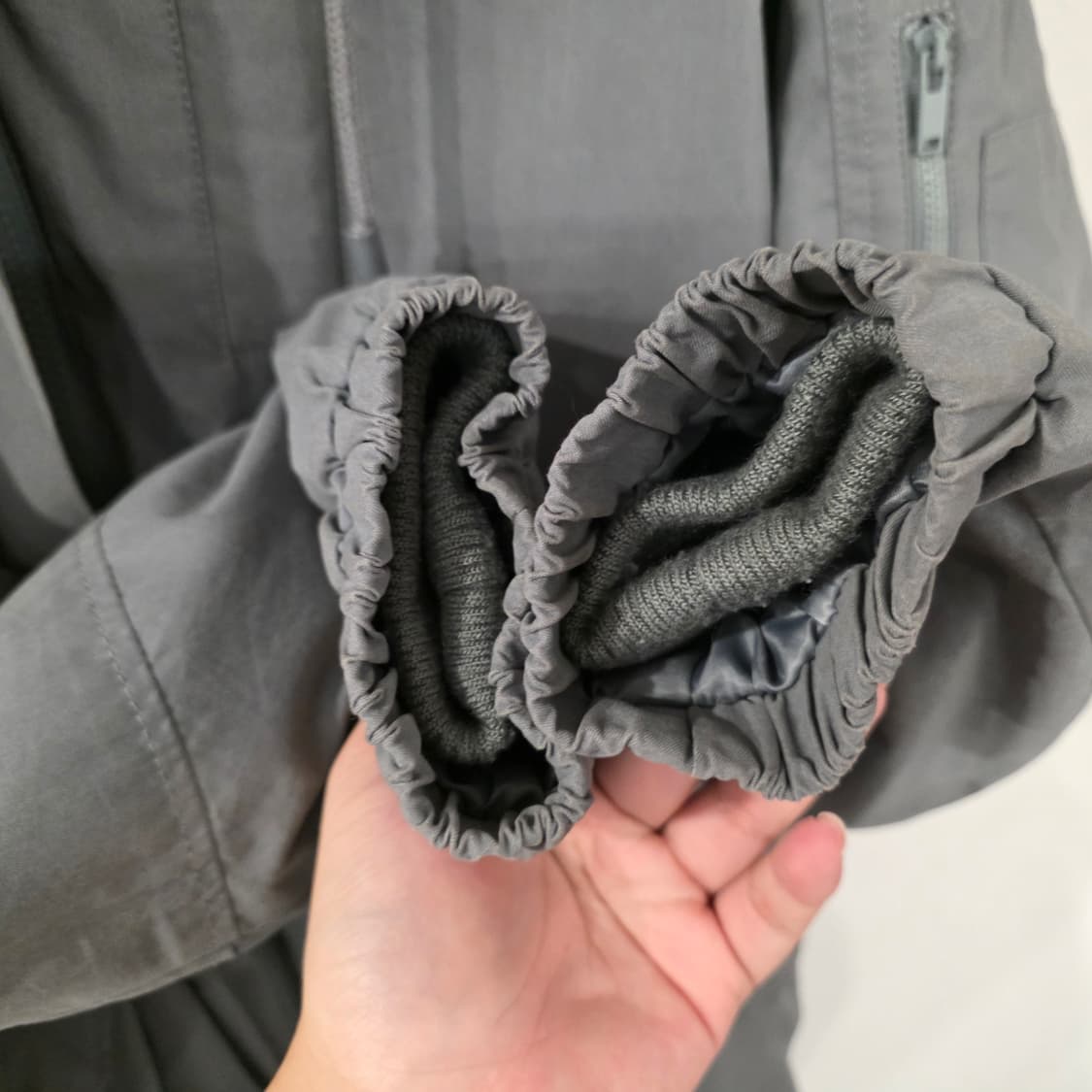 레노마 라쿤 토끼털 롱 패딩 그레이 66-77 상품이미지4