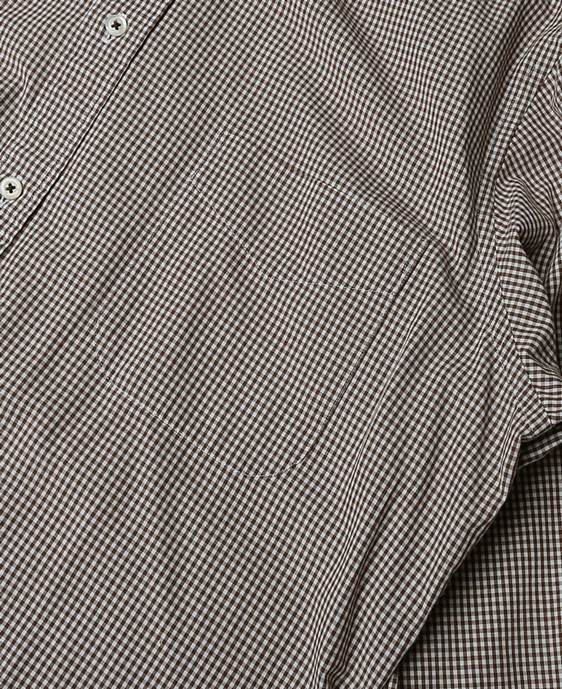 이세탄 맨즈 [Isetan Men's] 브라운 깅엄 체크 버튼다운 셔츠 상품이미지3