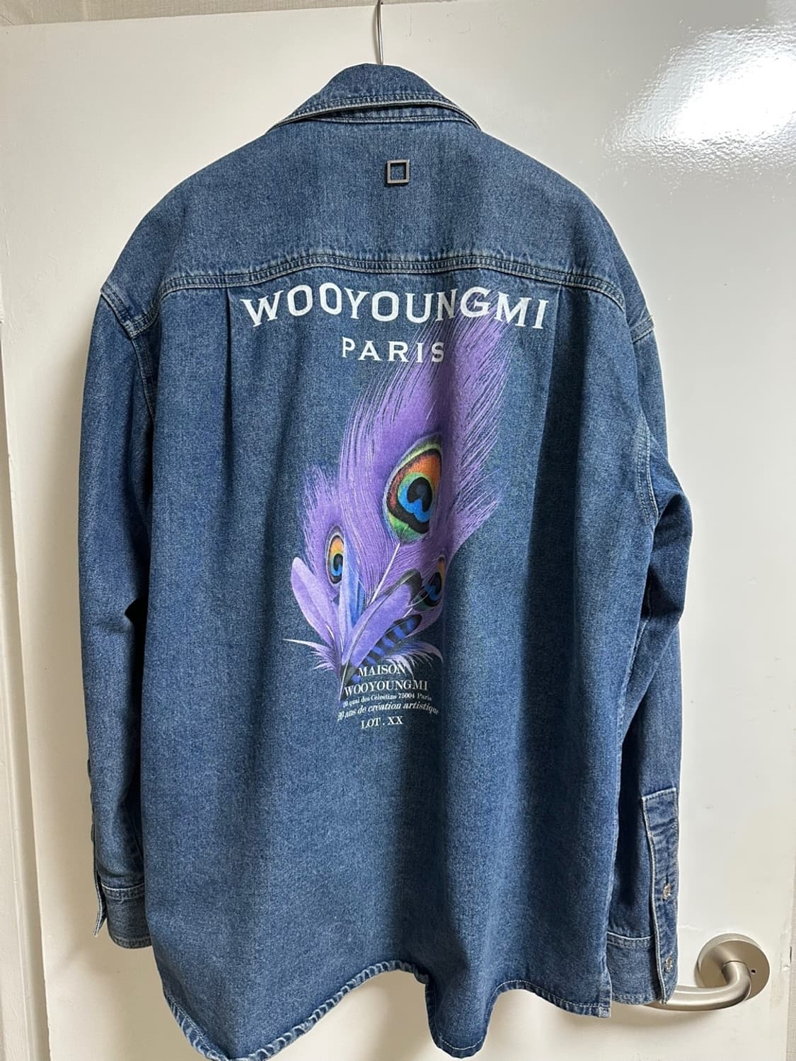 [48]우영미 데님 깃털 백로고 셔츠 블루 상품이미지1