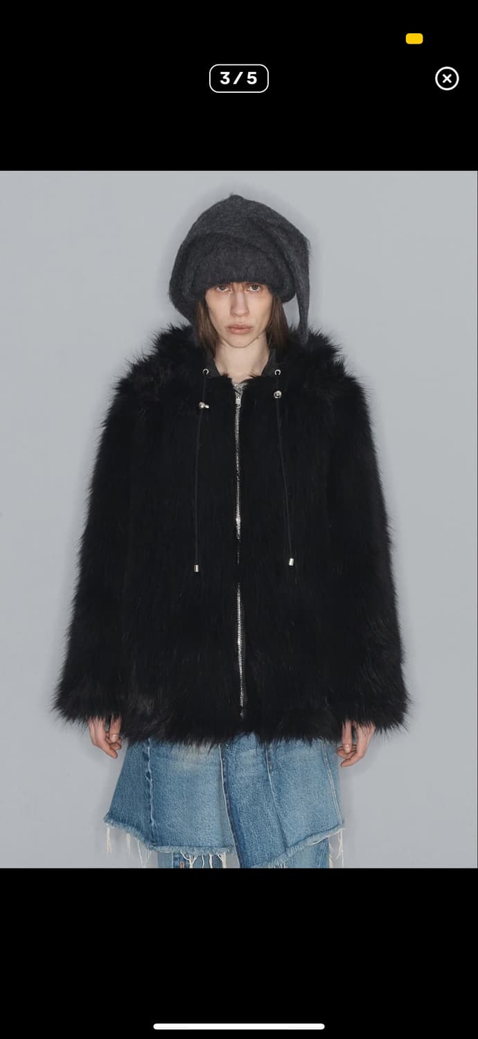 REVERSIBLE FAUX FUR HOOD JACKET, BLACK 상품이미지2