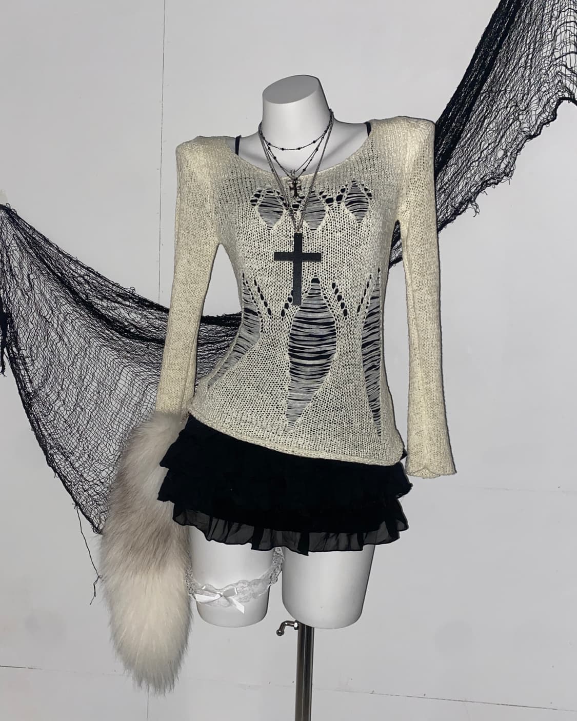 ꒰ঌ 그런지 펑크  데미지 니트 ໒꒱ 상품이미지1