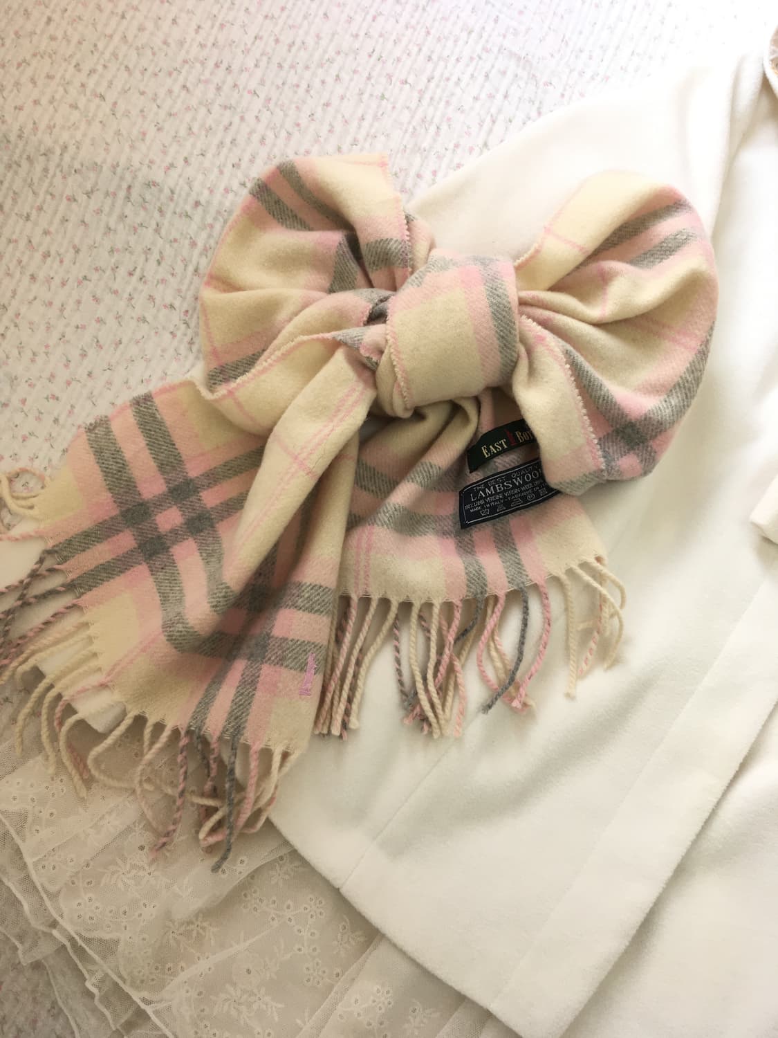 Eastboy 이스트보이/ 베이지핑크머플러 라떼갸루머플러 갸루머플러 상품이미지1