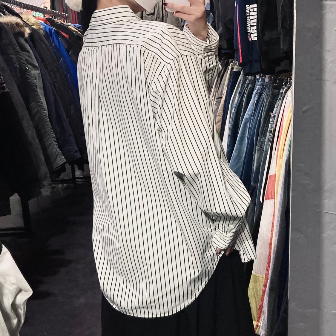  [IM] 폴로 랄프로렌 펜슬 스트라이프 셔츠 블랙 상품이미지7