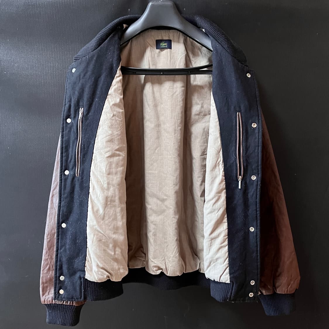 00s 라코스테 레더 슬리브 바시티 자켓 Made in Italy (DE 상품이미지7