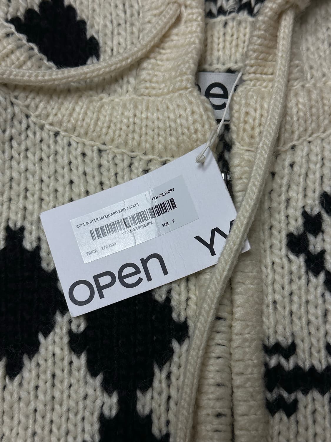 오픈와이와이 자카드 니트 아우터 상품이미지3