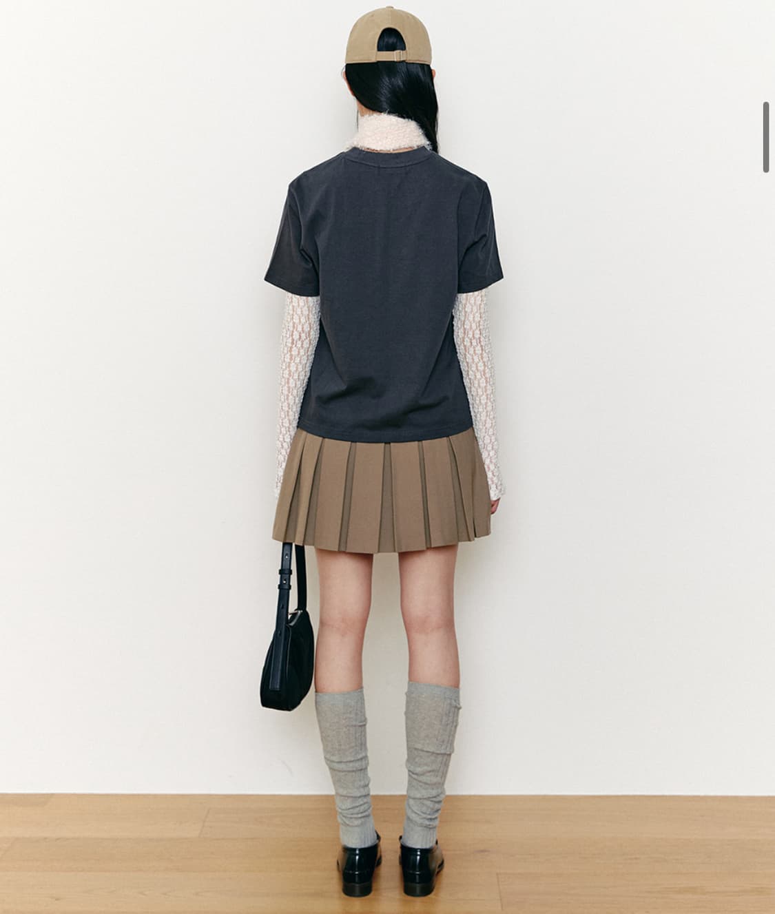 당일배송) 팔렛 더블 레이어드 플리츠 스커트 베이지 S 상품이미지6