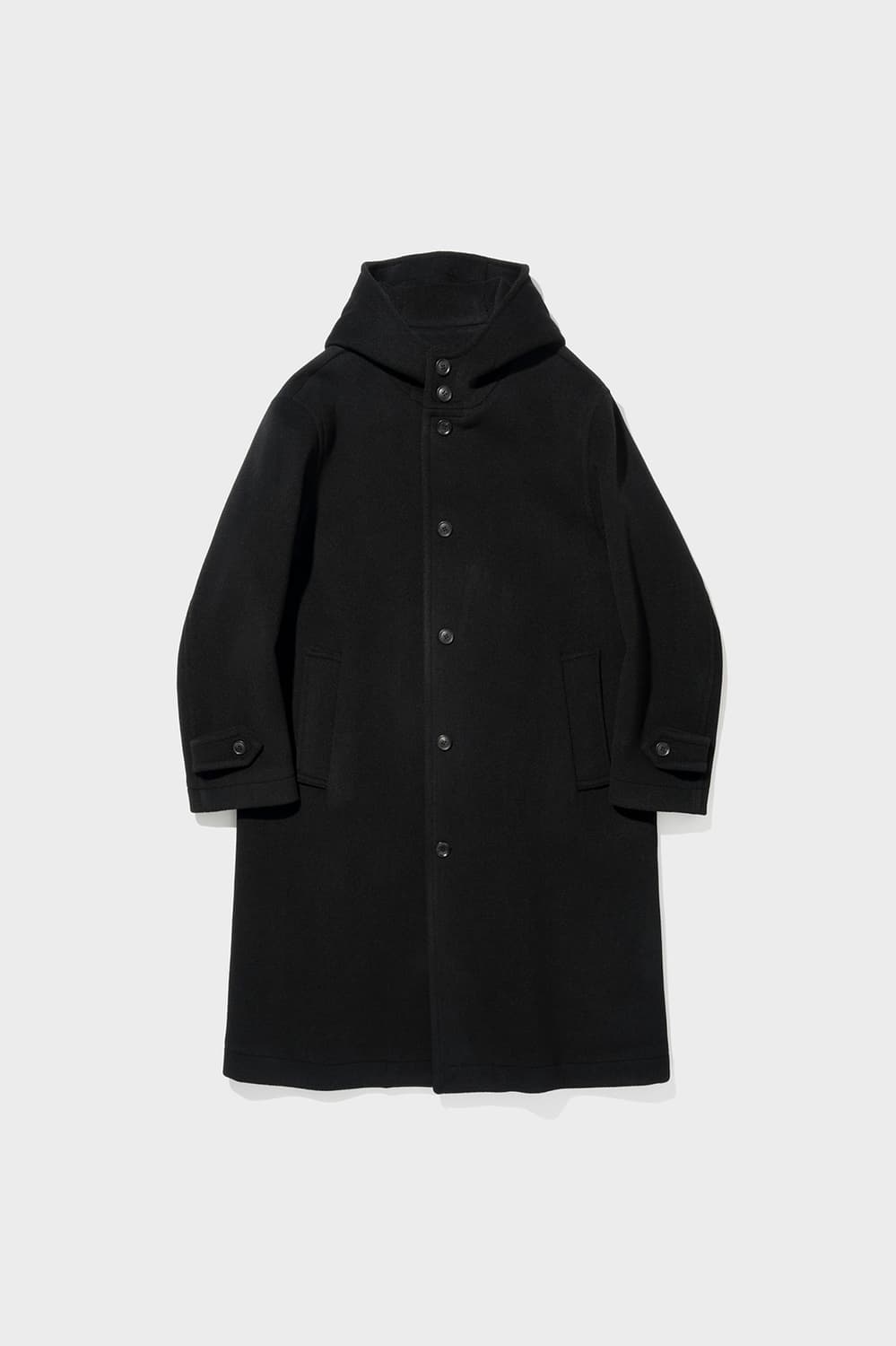 SHIRTER Pile Wool Hooded Coat "Black" 셔터 상품이미지1