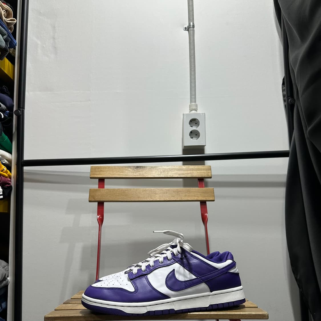 290) 나이키 운동화 남성 남자 신발 덩크 로우 퍼플/화이트 상품이미지3