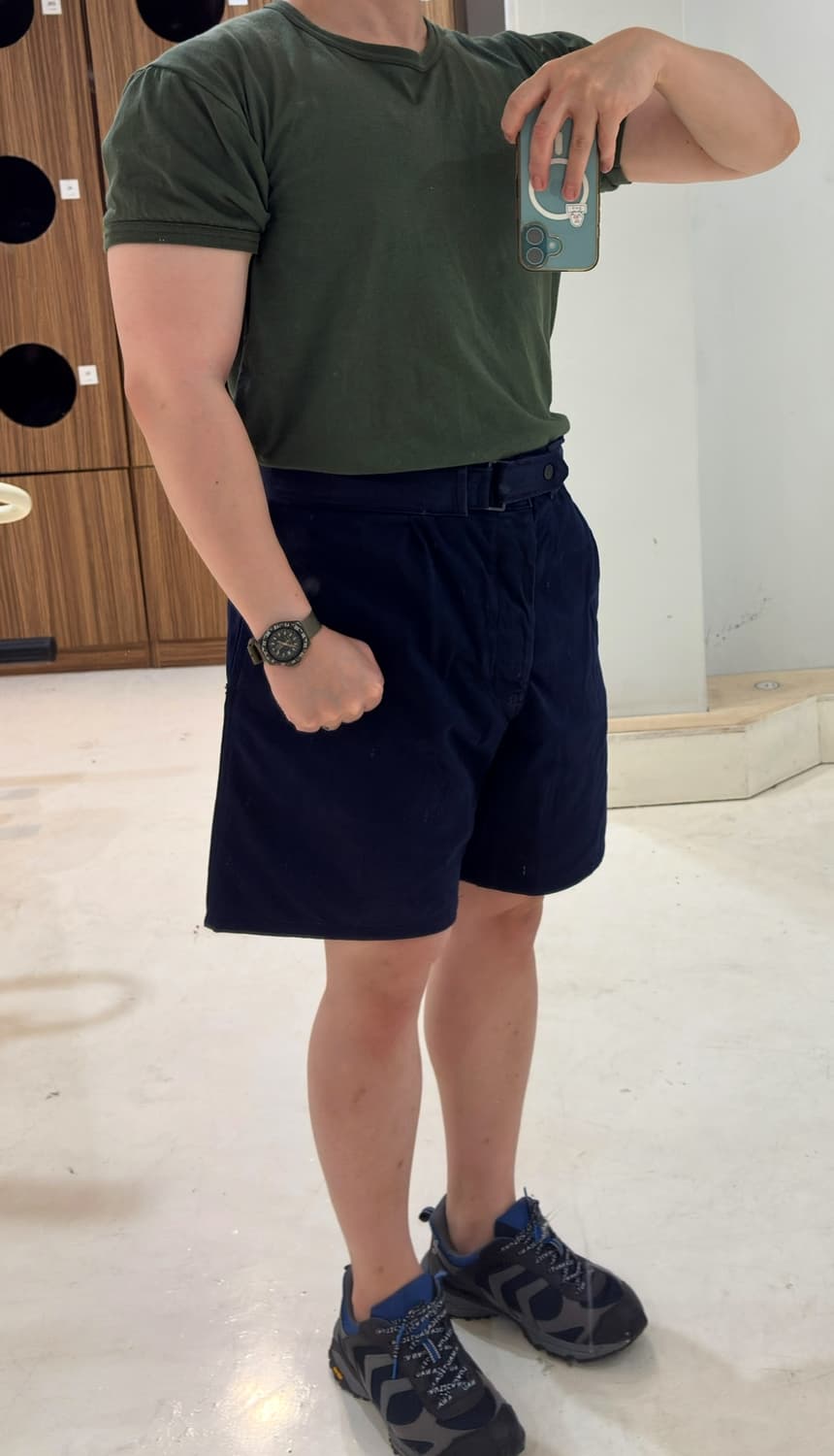 90s 이탈리아군 반바지 네이비 팬츠 (33-34) 상품이미지8