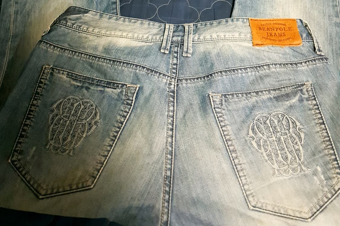 (10s) 빈폴 진 빈티지 에이징워싱 백로고자수 스트레이트 데님팬츠 33 상품이미지5