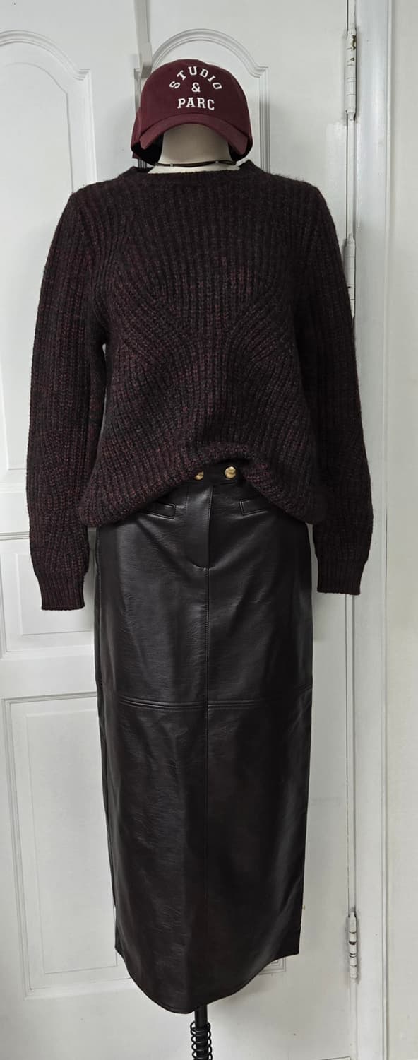 마쥬 알파카니트/앳코너 레더스커트 상품이미지1