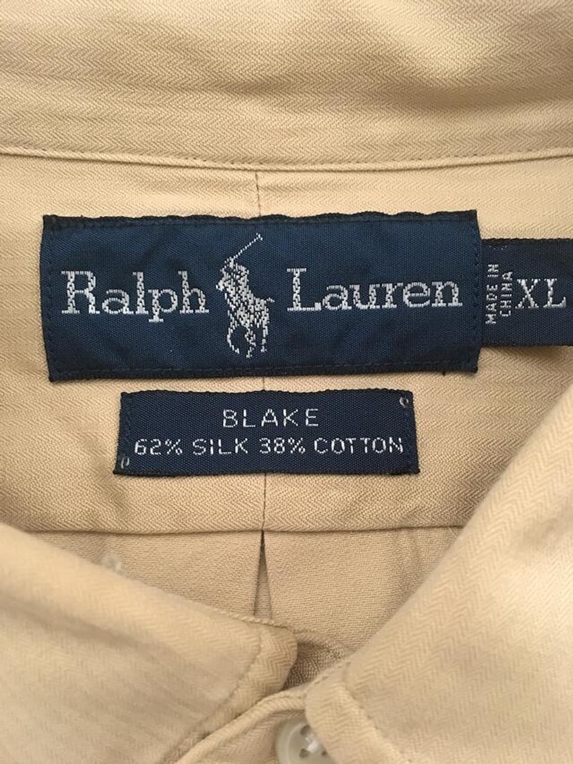 90s Gold-beige silk blended shirts 상품이미지2